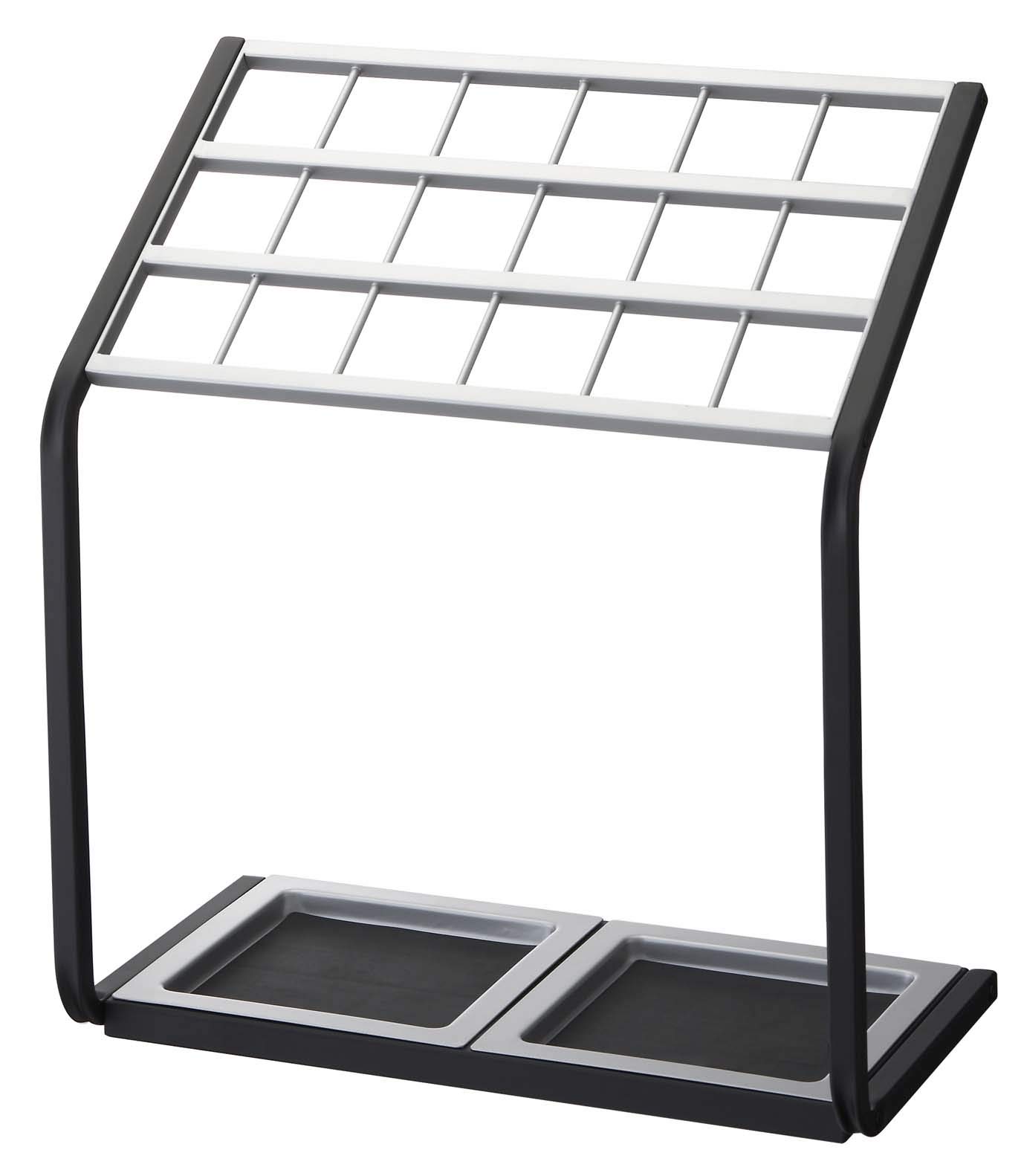 YAMAZAKI Home 18-Slot Metal Umbrella Stand - Silver | Compact Drying Rack for Wet Umbrellas | Perfect for Entryway, Office & Mudroom Organization
