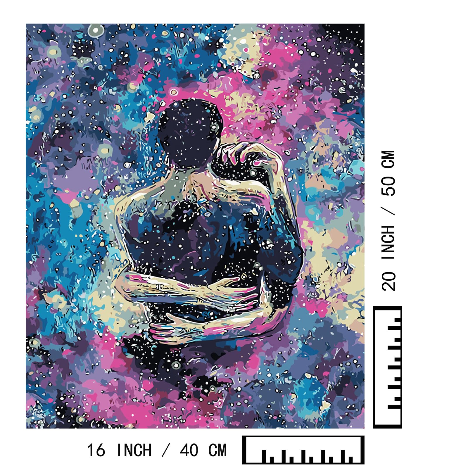 BAISITE Paint by Numbers Kit for Adults Beginners - 16x20 Inch DIY Canvas Art Set with Pre-Printed Landscape Design (Cosmic Hug 8217) - Perfect for Home Decor, Stress Relief & Creative Gift Ideas