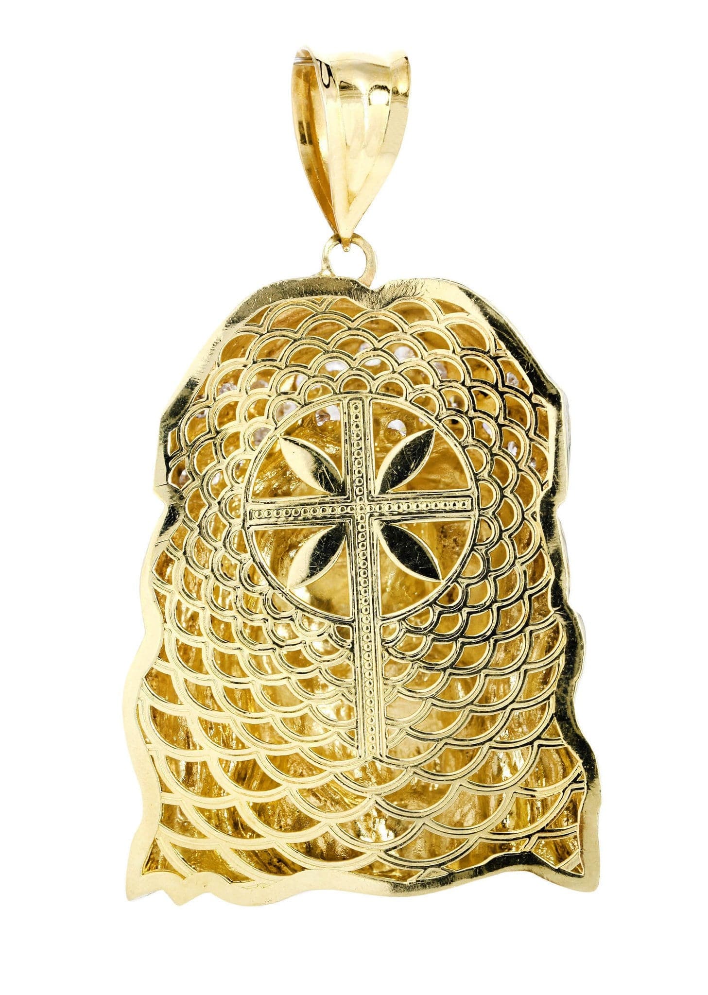 10K Gold Jesus Piece Pendant Necklace - 59.2 Grams Heavy Religious Jewelry for Men - Perfect for Church, Gifts & Hip Hop Fashion