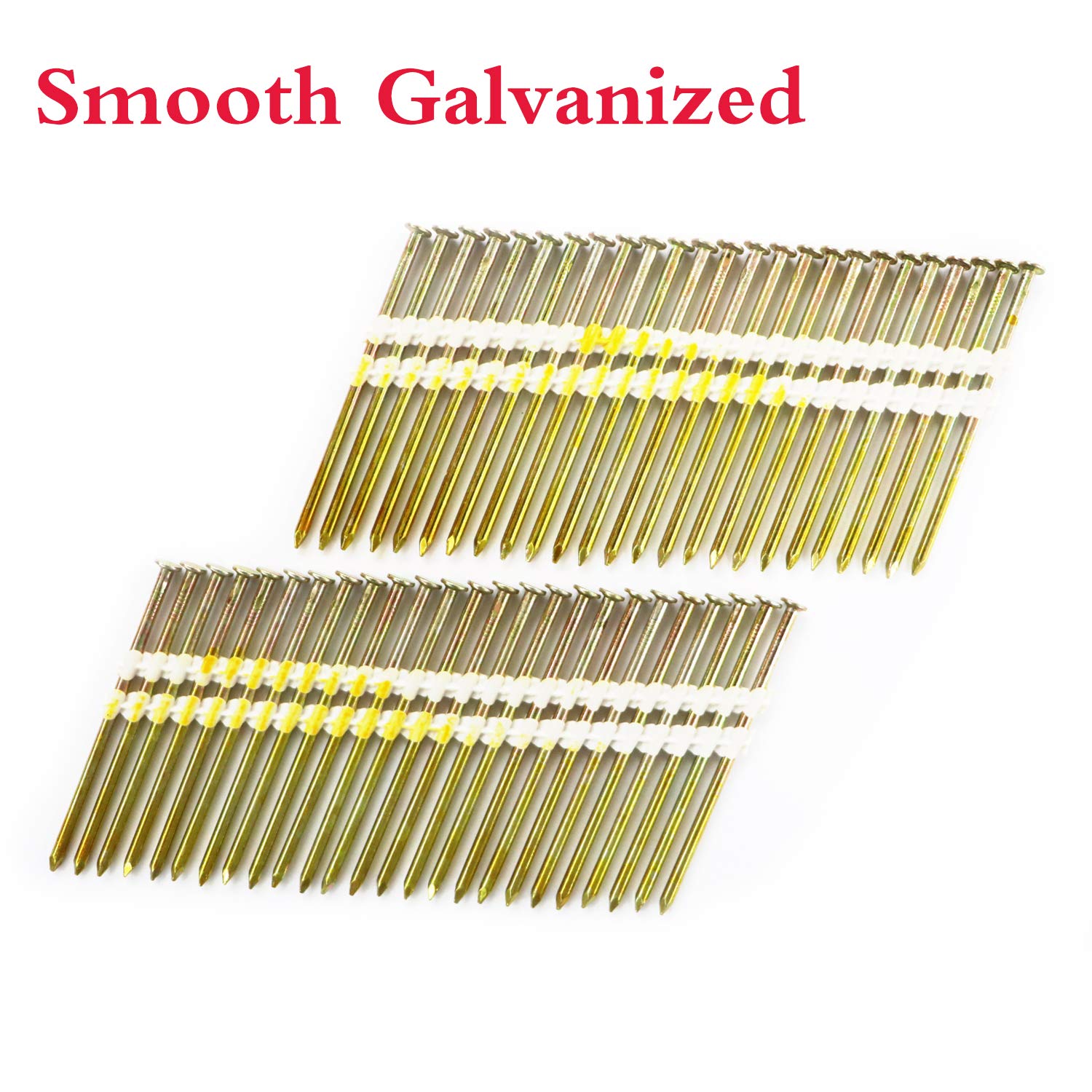 BHTOP 3-1/4 Inch 21 Degree Framing Nails - Smooth Shank Plastic Collated for Framing Nailers (3-1/4