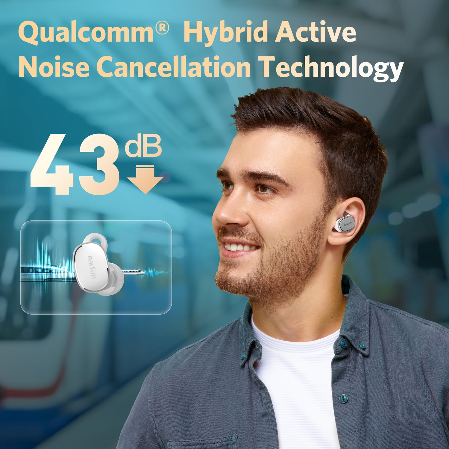 EarFun Free Pro 3 ANC Earbuds with Snapdragon Sound, aptX Adaptive & 6 Mics for Workout & Travel