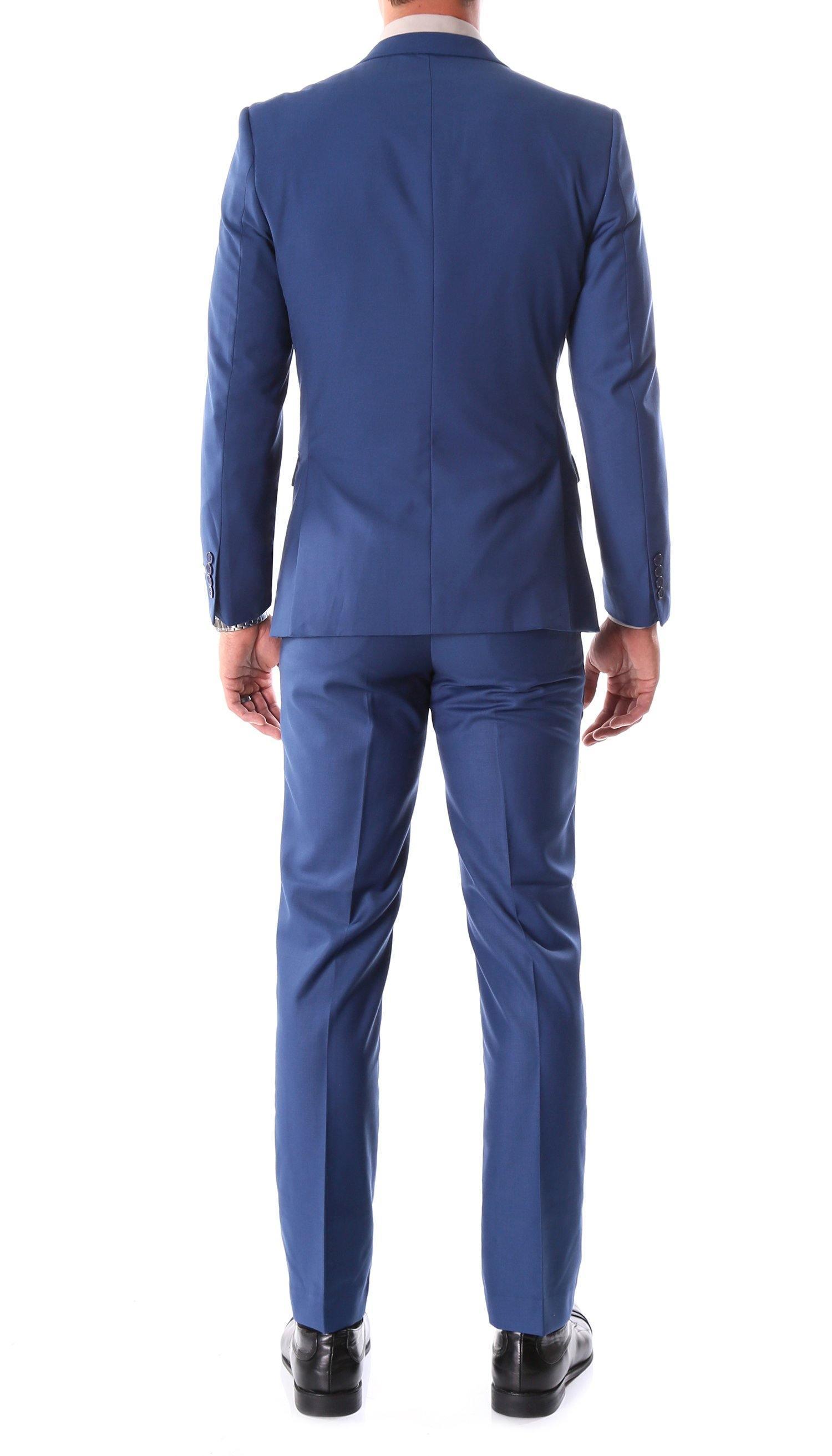 Oslo Collection Slim Fit 2-Piece Suit in Indigo Blue | Premium Men's Business Formal Wear for Office, Weddings & Special Occasions