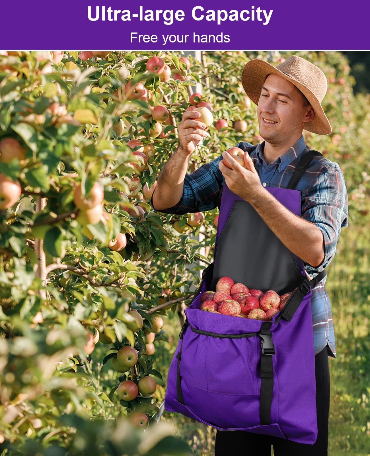 **Heavy Duty Gardening Apron with Quick Release Pockets - Water Resistant Harvesting Apron for Women & Men - Perfect for Planting, Pruning, and Outdoor Farm Work**