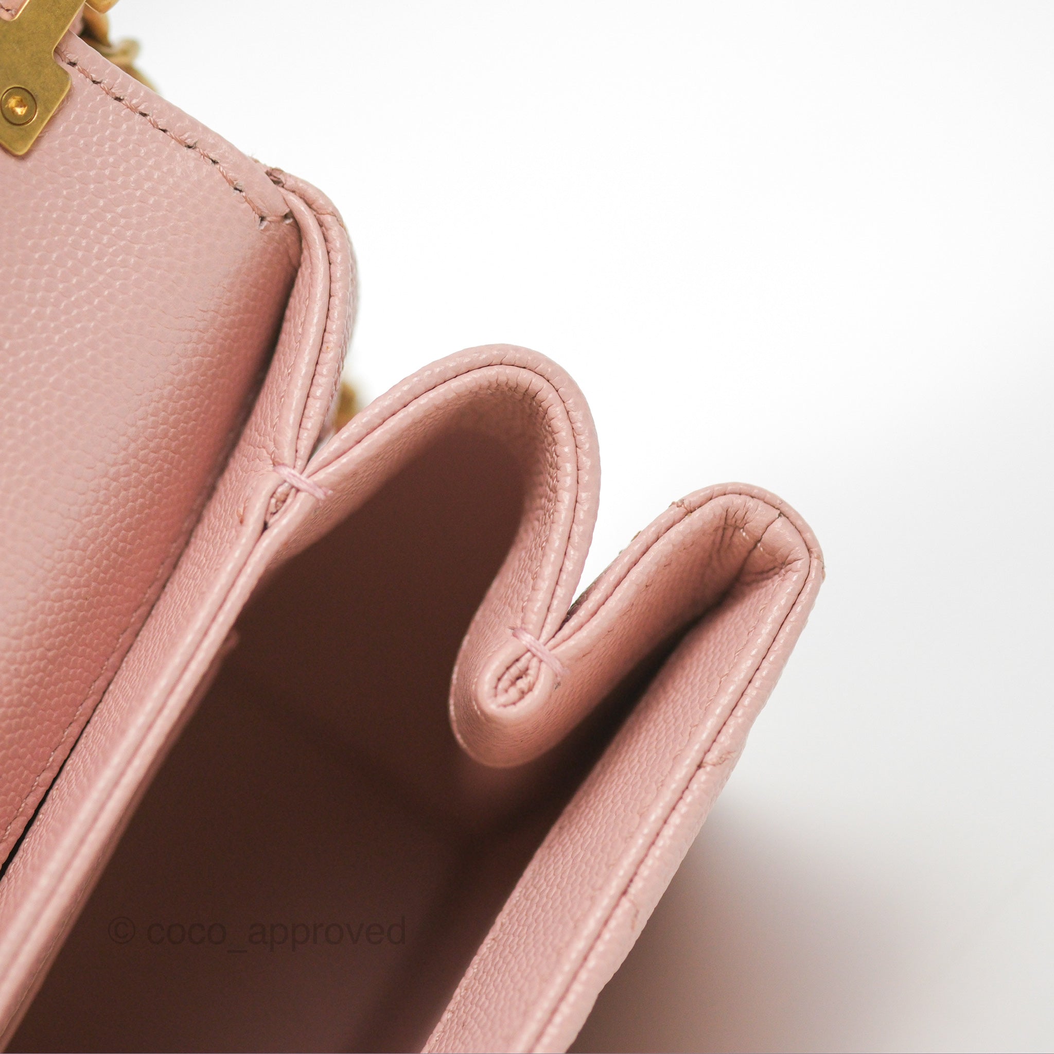 Chanel Carry Me Top Handle Flap Bag Pink Caviar Leather with Aged Gold Hardware - Perfect for Date Night & Special Occasions