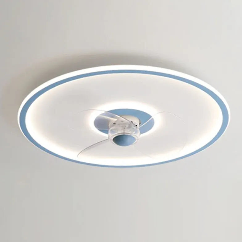 Modern White Ceiling Fan with LED Light - Minimalist Design for Bedroom, Living Room, and Office