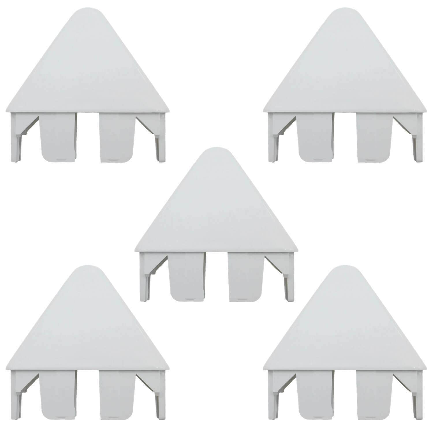 White Vinyl Picket Fence Post Caps (5-Pack) - Pointed Round Design for Decorative Fence Protection - Perfect for Garden, Yard, and Outdoor Home Improvement Projects