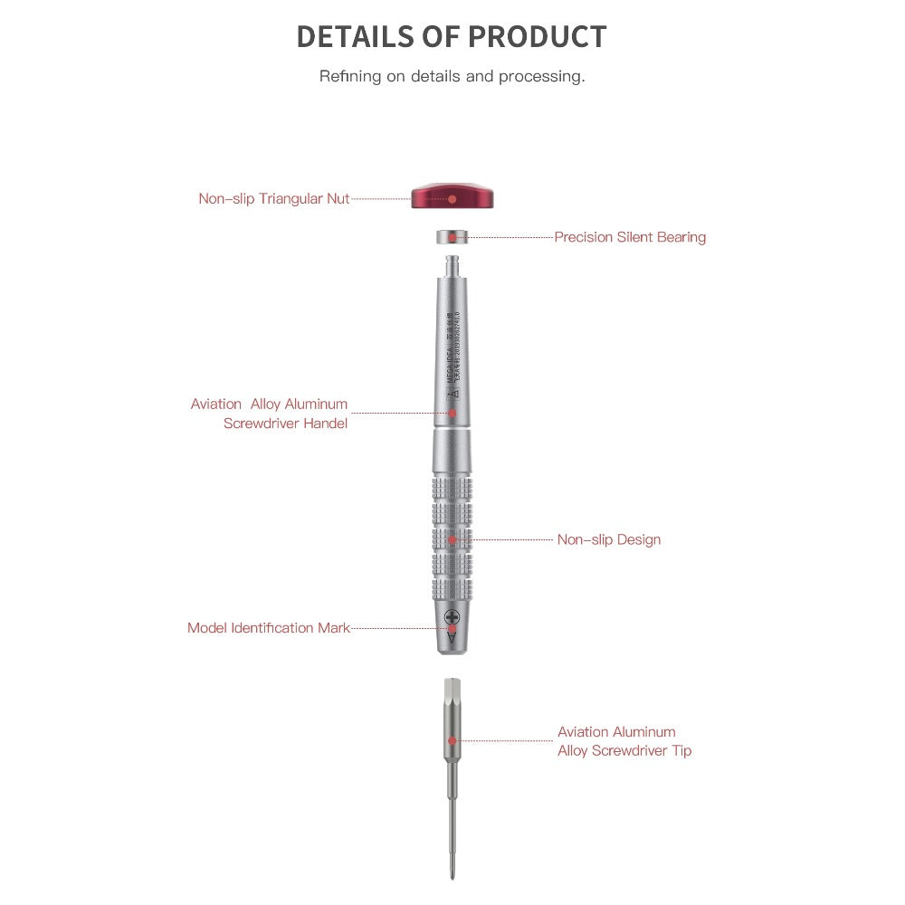 Precision Phillips #000 1.2mm Aluminum Alloy Screwdriver - Professional 2D Repair Tool for Electronics, Watches & Glasses - Ideal for Watchmakers, Jewelers & DIY Enthusiasts