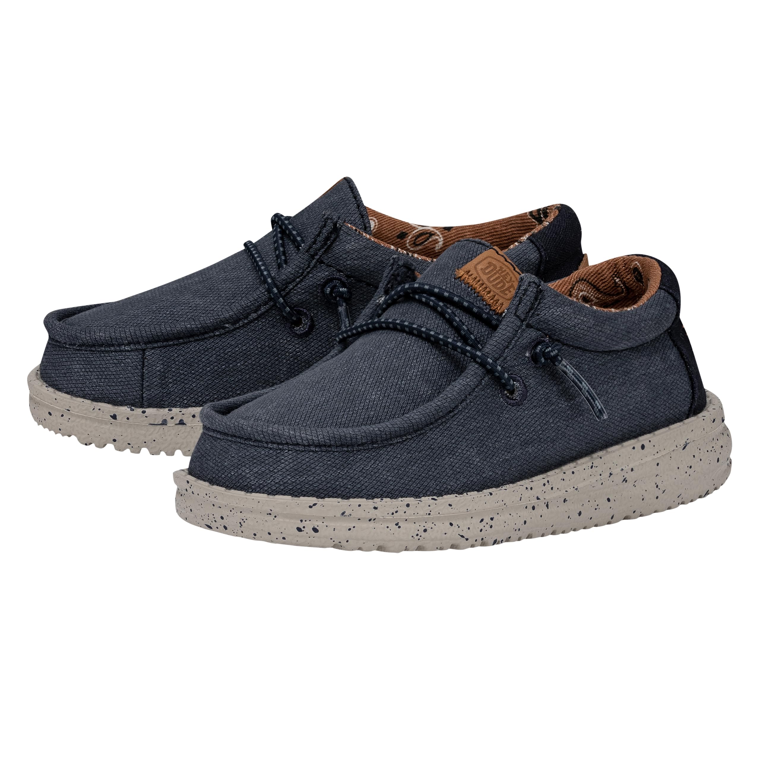 Hey Dude Wally Toddler Boys Washed Canvas Slip-On Loafers - Comfortable & Lightweight Shoes for Playtime, School & Everyday Wear