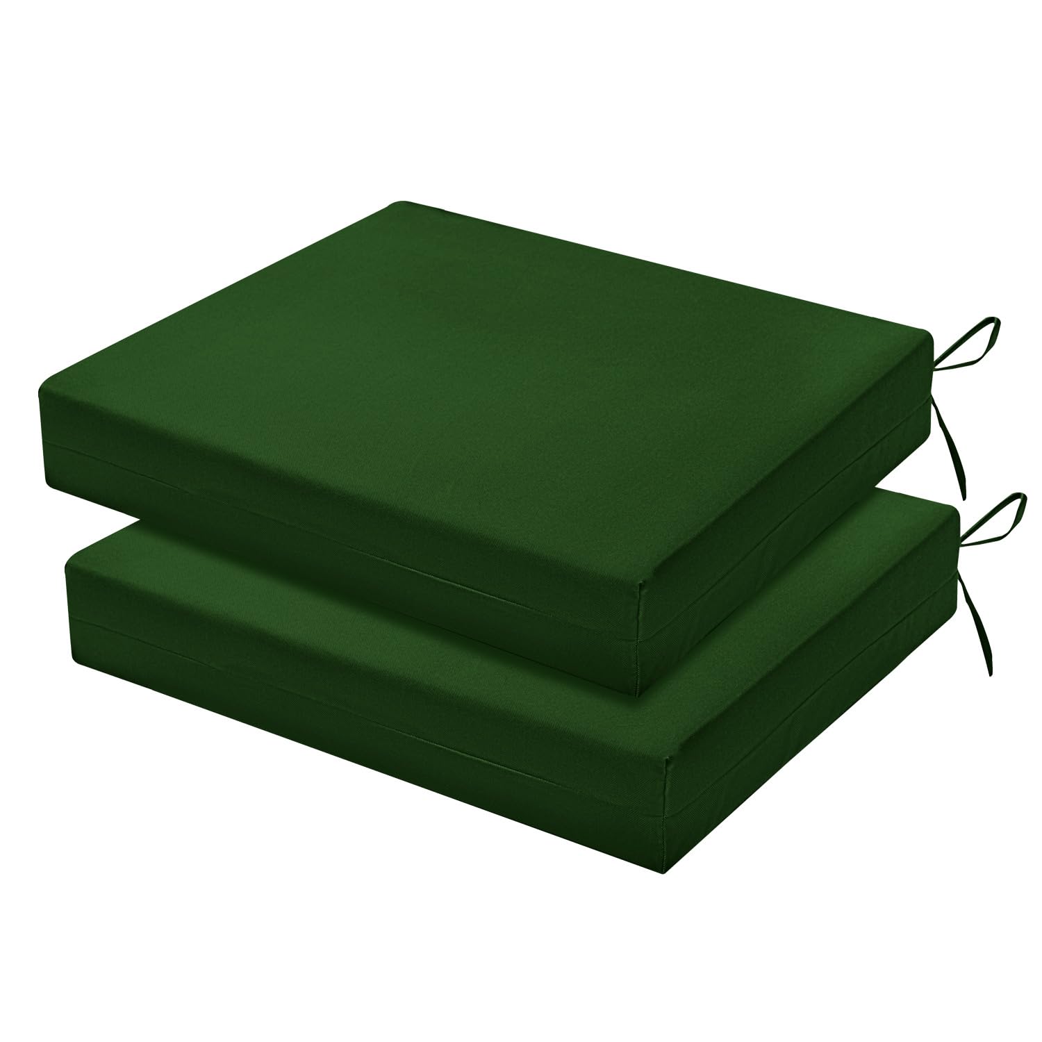 **LOVTEX Waterproof Outdoor Chair Cushions Set of 2 - 18.5 x 16 x 3 Inch Patio Furniture Cushions with Ties, Durable & Weather-Resistant - Perfect for Garden, Deck, Poolside, and Patio (Forest Green)**