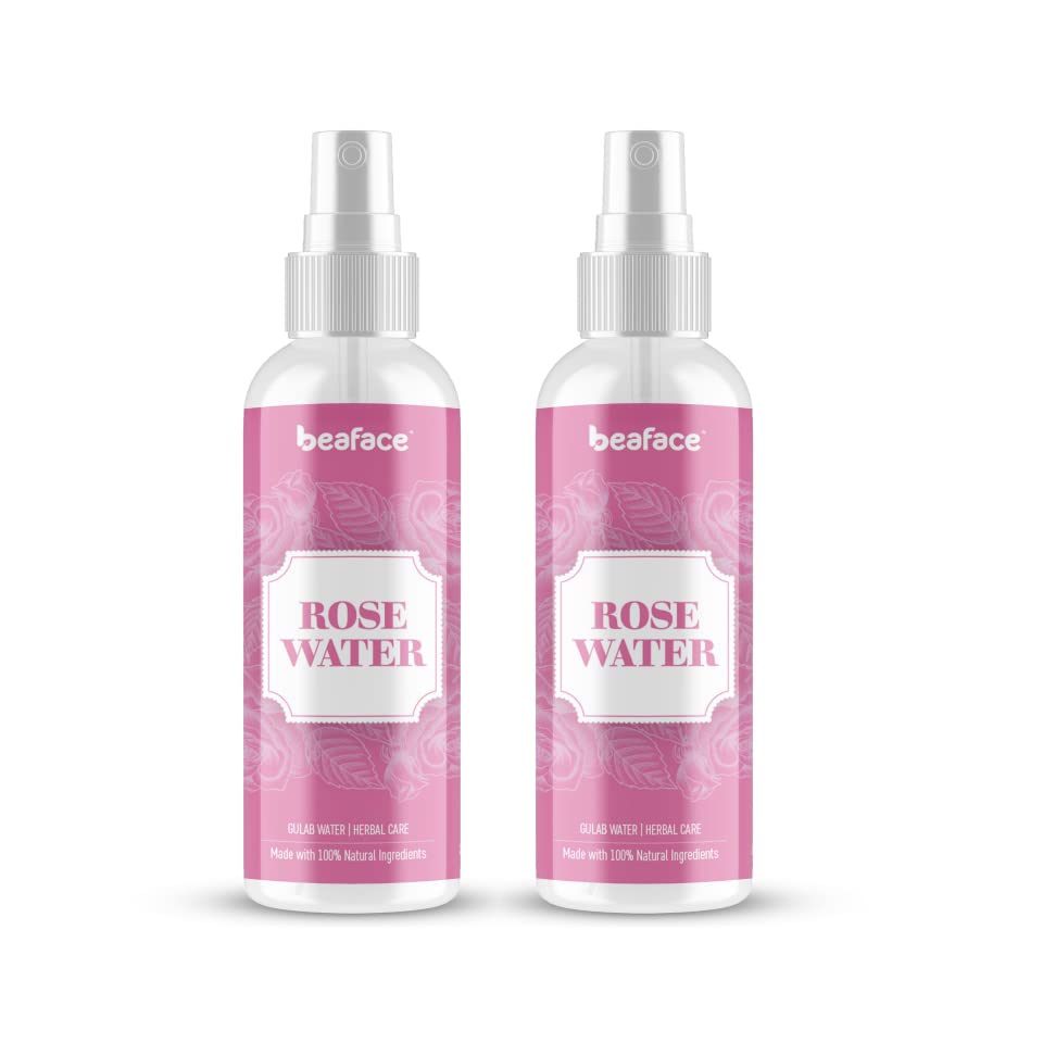 Beaface Premium Rose Water Face Toner - 100ml | Alcohol-Free Hydrating Facial Toner for All Skin Types | Natural Rose Water (Gulab Jal) for Women & Men | Makeup Remover & Skin Refresher | Perfect for Daily Skincare Routine, Post-Workout Refresh & Makeup Prep