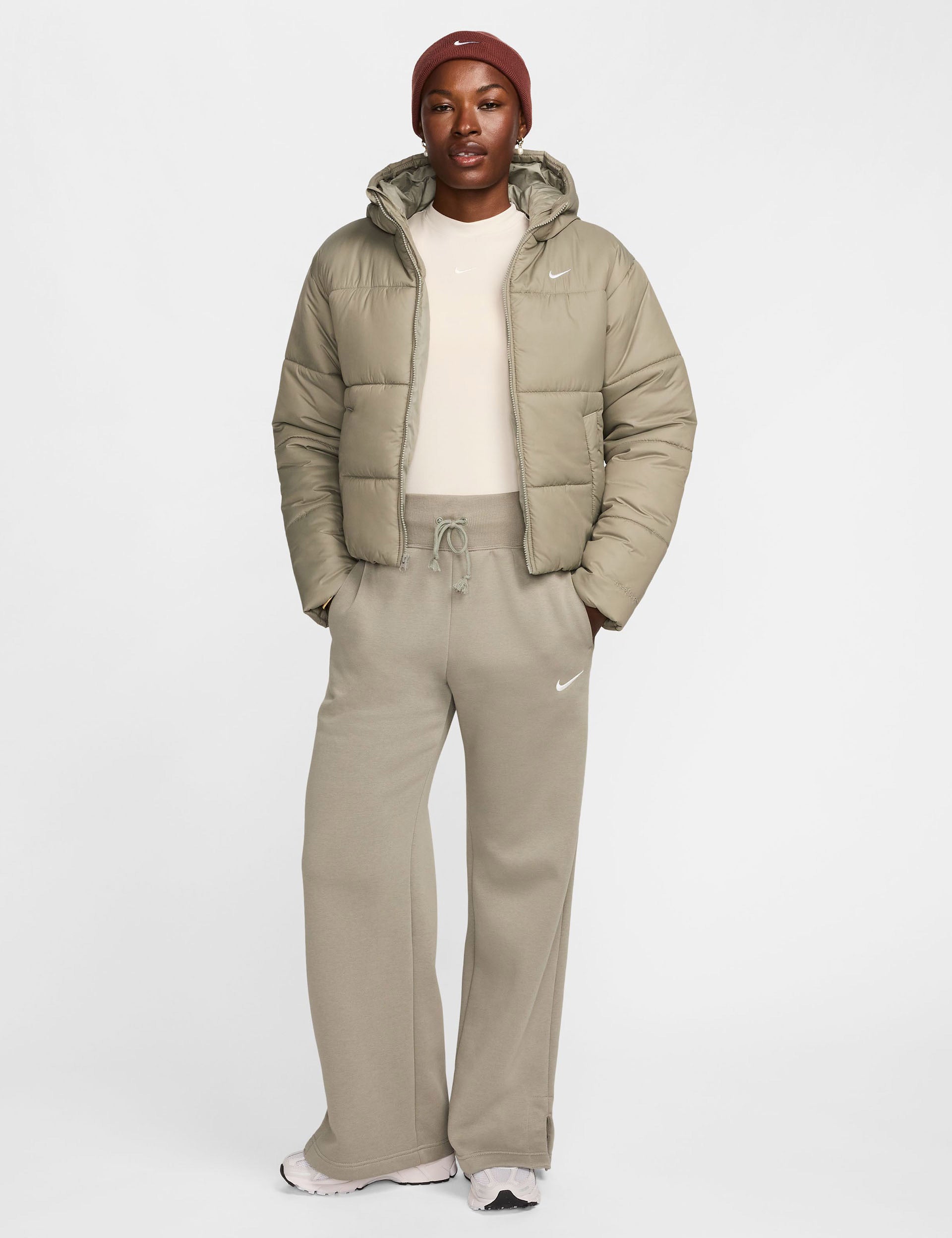 Classic Puffer Therma Fit Hooded Jacket - Light Army/White | Winter Sports & Outdoor Activities | Men's & Women's Sportswear
