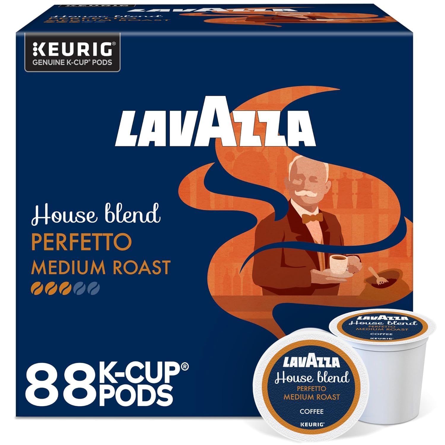 Lavazza Dark Roast Perfetto Coffee K-Cups Pods - 100% Arabica Espresso for Keurig Brewers - Perfect for Office, Home & Morning Coffee Routine