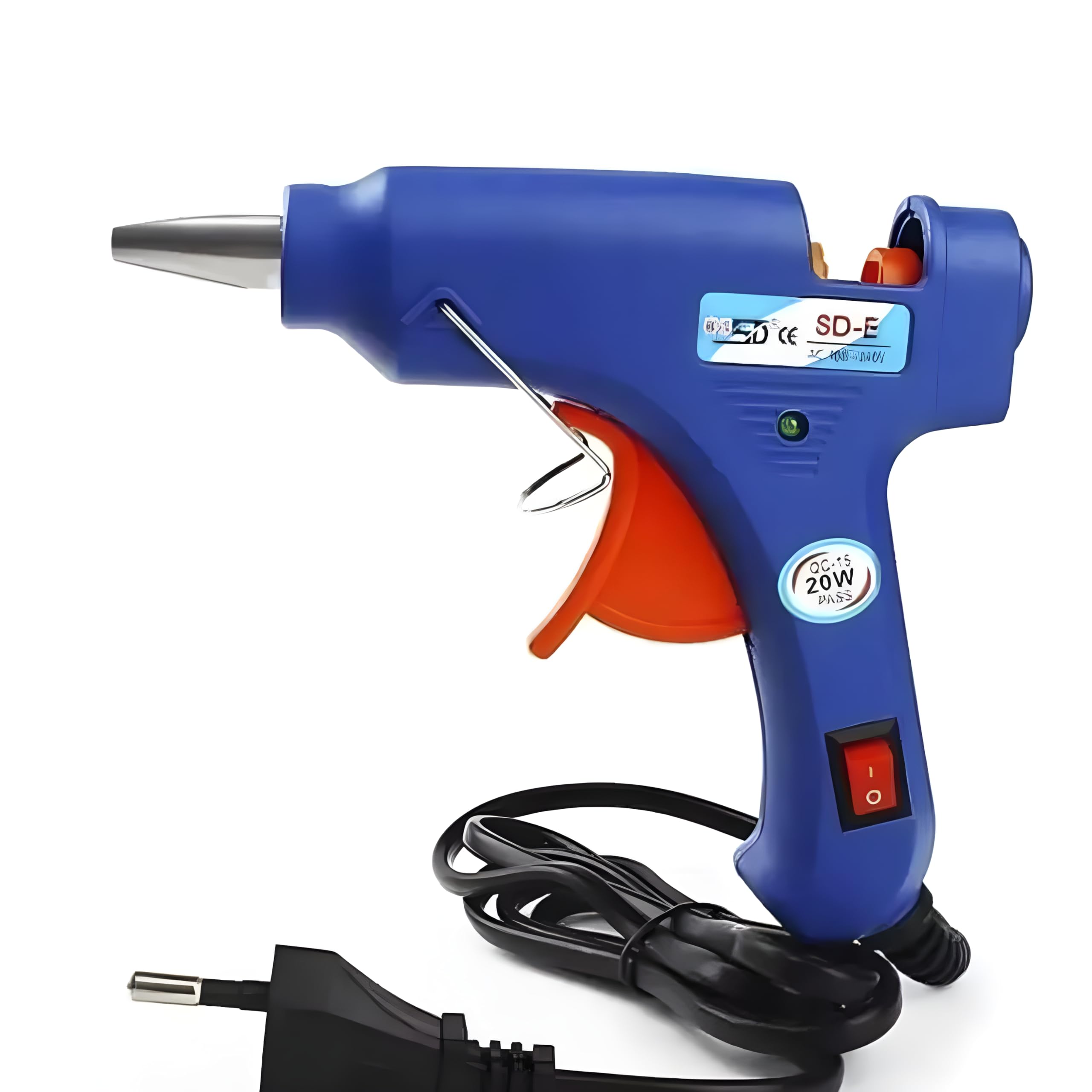 60W High-Temperature Glue Gun with On/Off Switch & LED Light - Heavy Duty for DIY Crafts, Home Repairs, Woodworking, Metal, Plastic, and Toy Fixing - Ergonomic Grip Design - Compatible with 7mm Glue Sticks - Perfect for Arts & Crafts, Home Improvement, and Hobby Projects