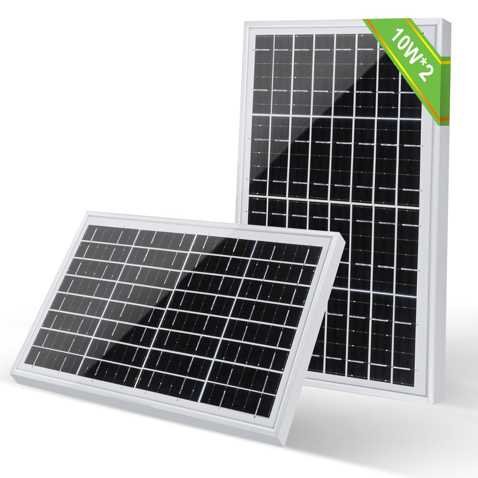 ECO-WORTHY 2 Pack 10W Solar Panels - Portable 12V Solar Battery Charger for Cars, RV, Boat, Gate Openers, Electric Fence & Chicken Coop | Waterproof Outdoor Solar Power Kit for Camping, Off-Grid Living & Emergency Power Backup