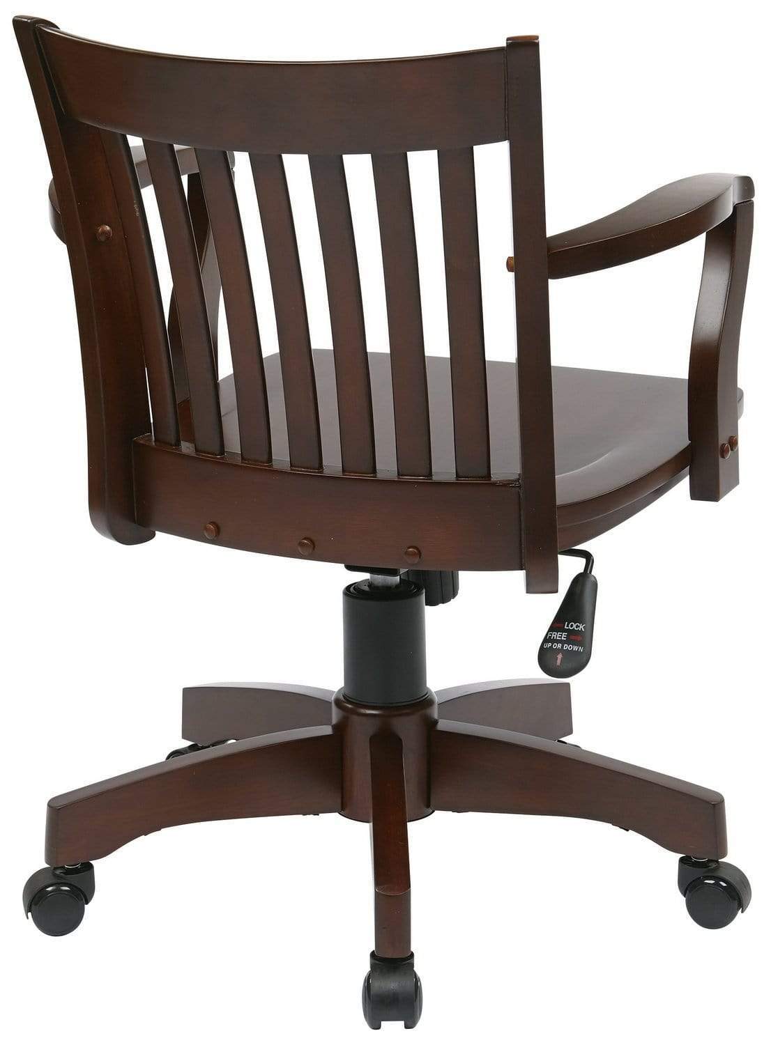 OSP Designs Wooden Bankers Desk Chair - Ergonomic Office Chair with Adjustable Height for Home & Business Use - Perfect for Study, Work, and Conference Rooms