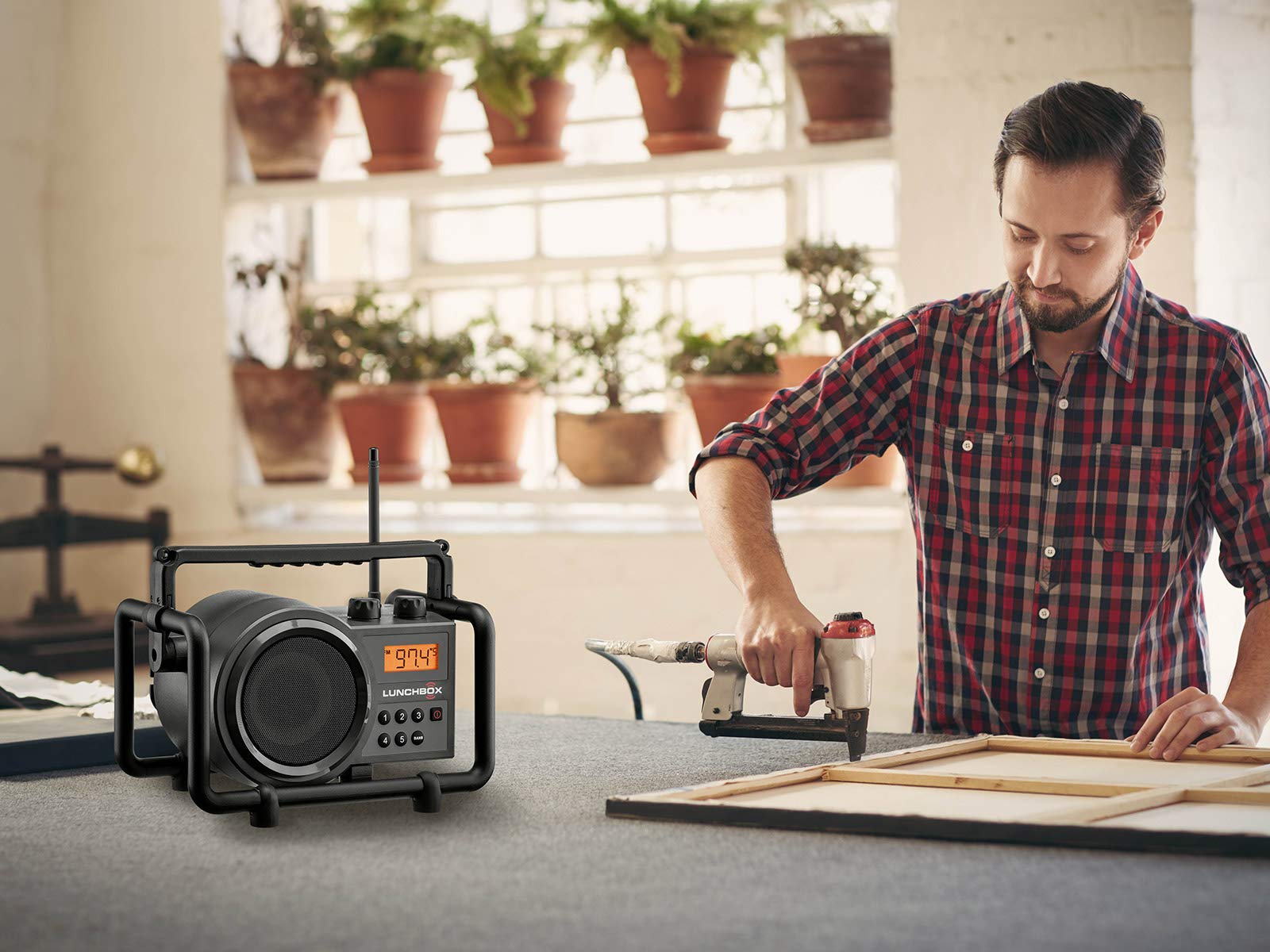 SANGEAN SG-102 Compact AM/FM Ultra Rugged Radio Receiver - Portable Weatherproof Outdoor Radio for Camping, Hiking & Emergency Preparedness