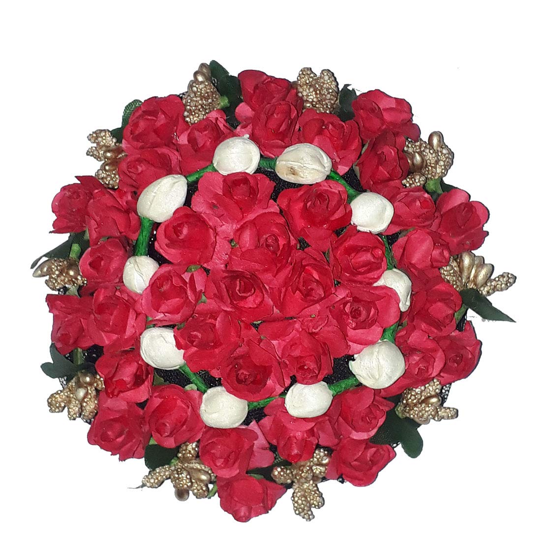 Natth Hair Full Bun Flower Gajra - Artificial Juda Hair Accessories for Women (Multicolor, Pack of 1) - Perfect for Weddings, Parties & Traditional Indian Hairstyles