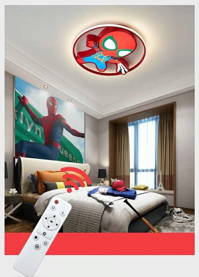 Spiderman Ceiling Light for Kids - Superhero Themed LED Night Light for Bedroom, Nursery, or Playroom - Perfect for Marvel Fans & Room Decor (Spider-Man Design) - Ideal for Bedtime, Parties & Superhero Themed Rooms