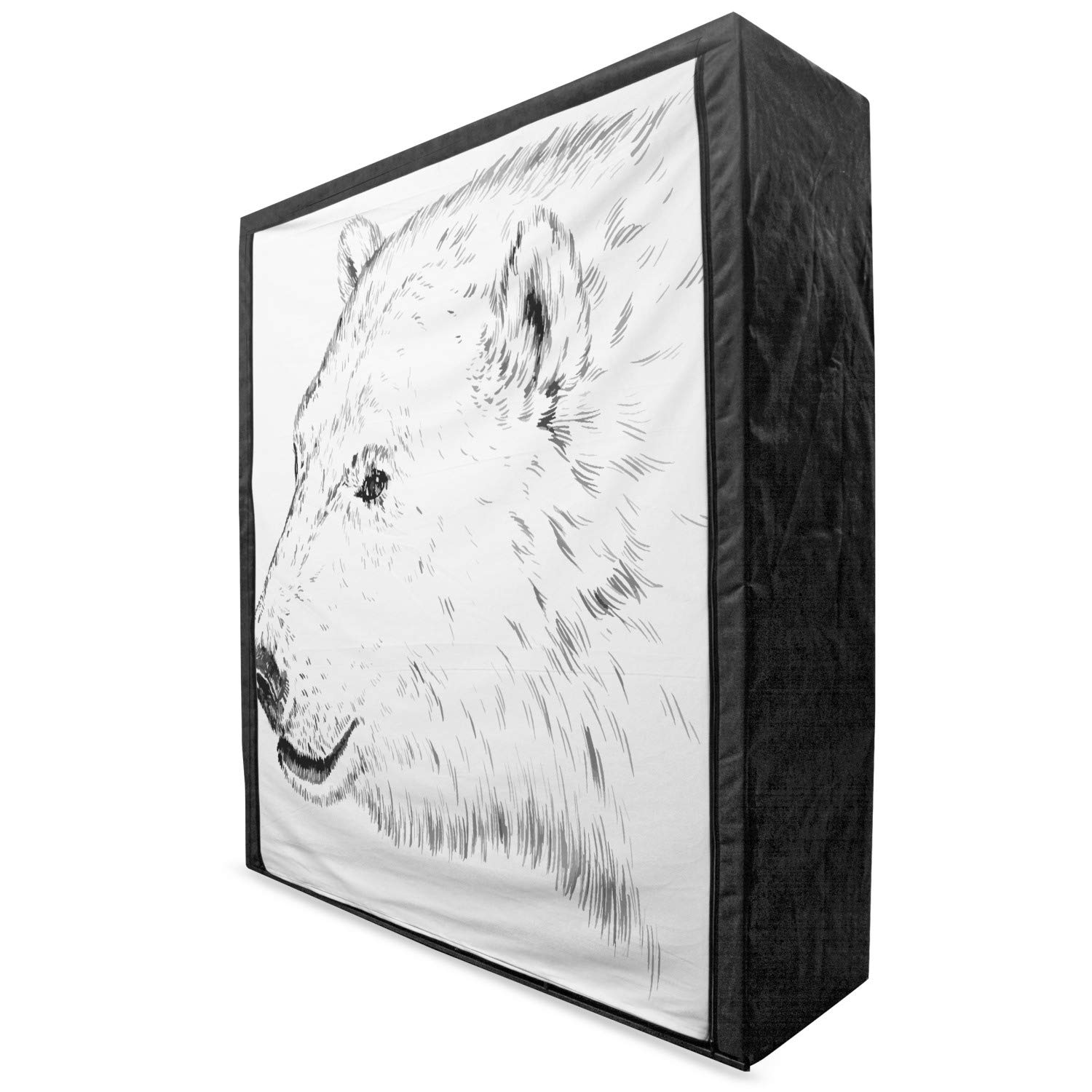 Ambesonne Portable Fabric Wardrobe with Polar Bear Design - 59
