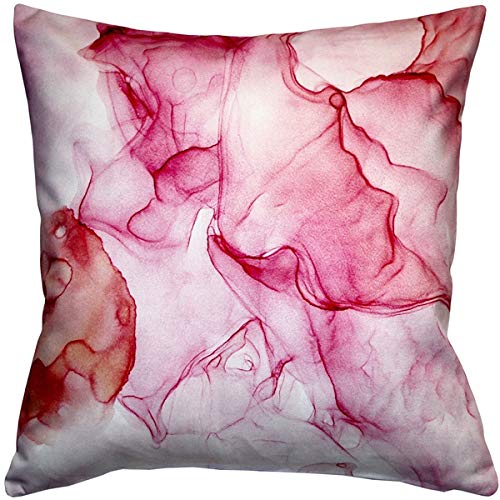 Karalina Collection Khyber Haze Red Decorative Throw Pillow 20x20 - Soft Square Couch Pillow for Sofa, Bed & Home Décor