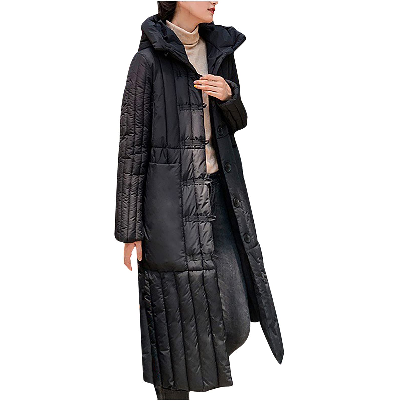 Miximx Women's Winter Coats - Warm Down Jackets & Parkas with Pockets | Casual Long Sleeve Anorak Jacket for Cold Weather | Perfect for Snowy Days, Outdoor Activities & Daily Winter Wear