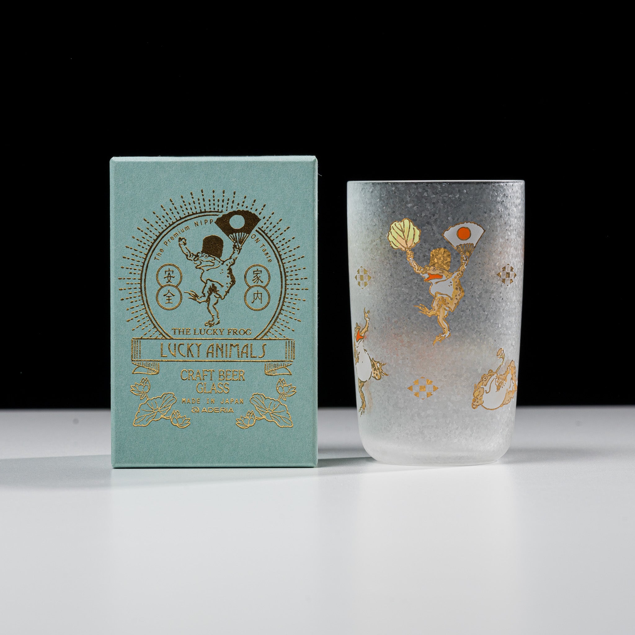 Lucky Animals Craft Beer Glass Set with Gift Box - Frog Design for Home Bar, Parties & Gifts | Unique Handmade Drinking Glass for Beer Lovers & Collectors