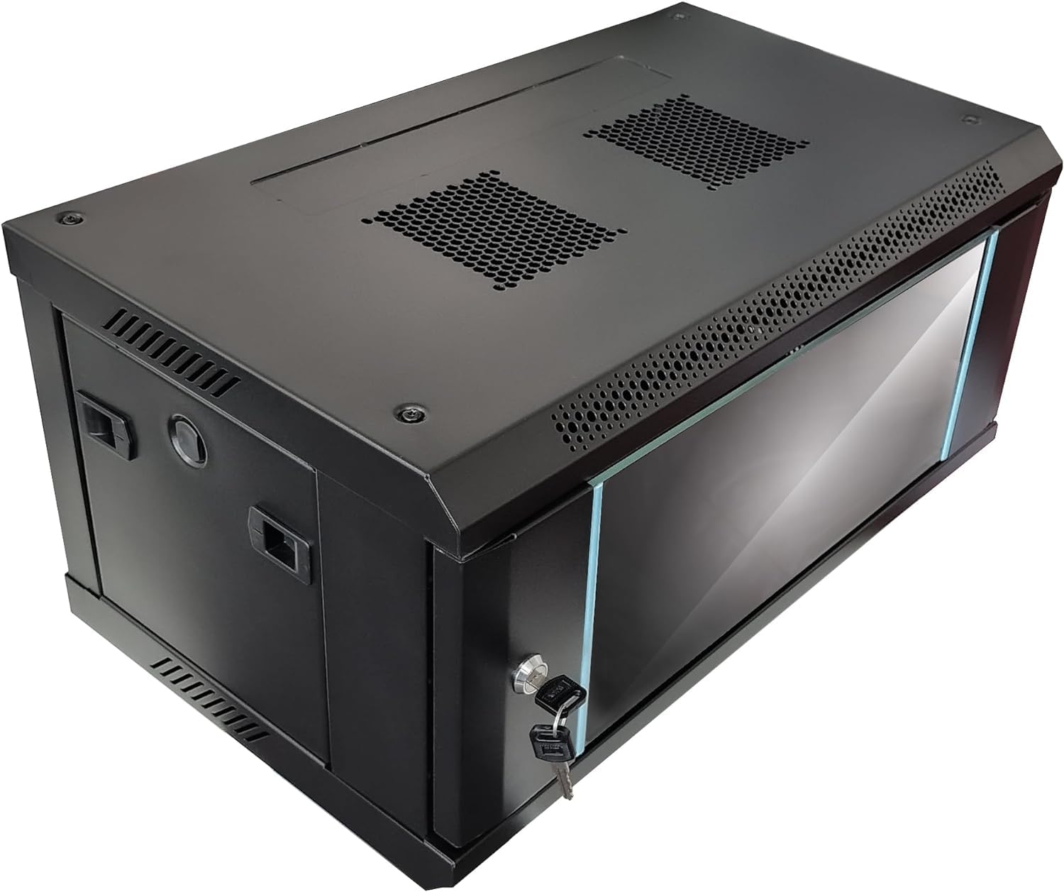 4U-450 Black Wall Mount Data Cabinet - Secure Network Rack for Server & IT Equipment - Perfect for Office, Data Center & Home Network Setup