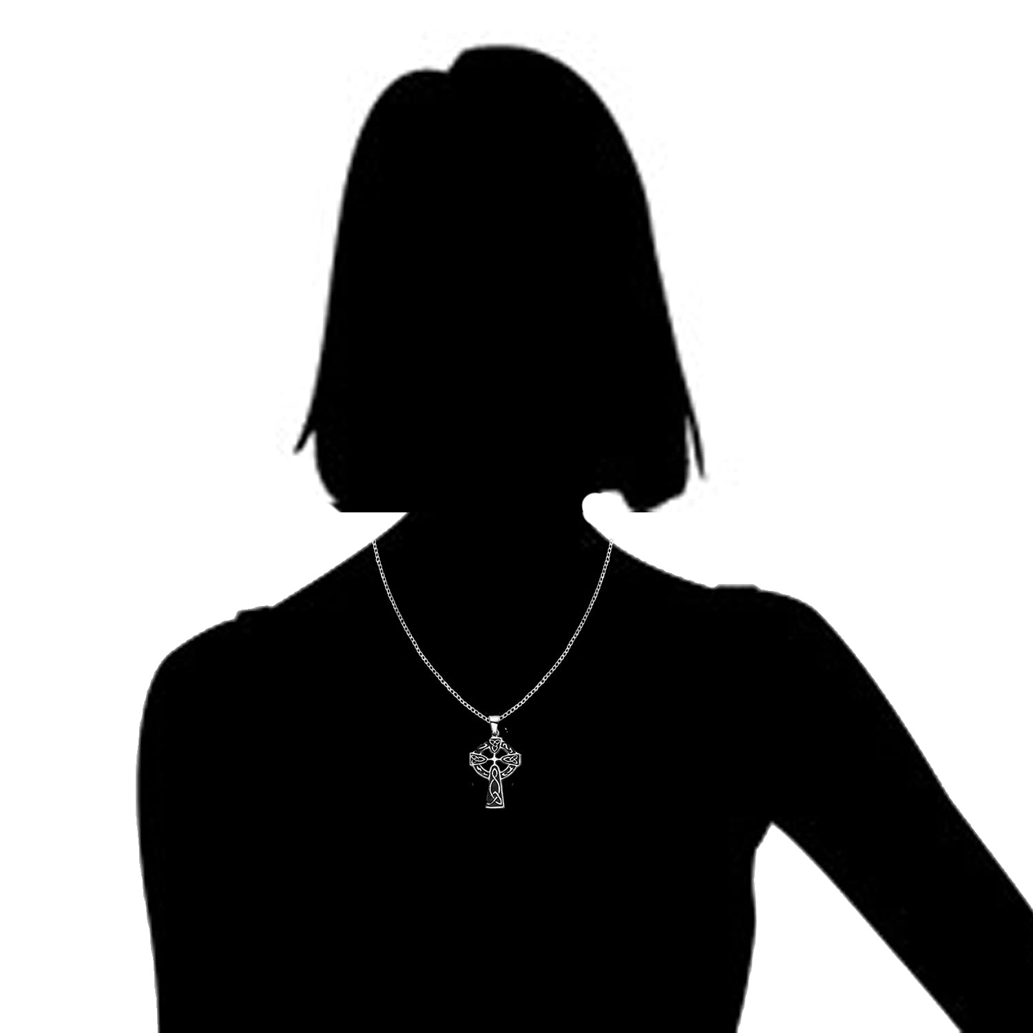 Ritastepens Sterling Silver Irish Celtic Cross Pendant Necklace - Elegant Religious Jewelry for Women, Perfect for Gifts, Weddings & Special Occasions