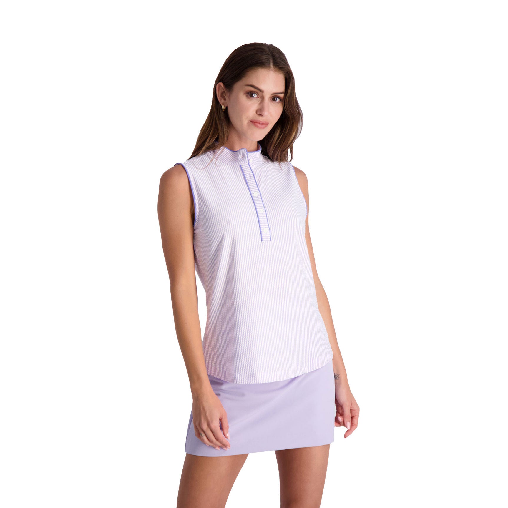 Fairway & Greene Daisy Sleeveless Women's Golf Polo Shirt - Breathable Moisture-Wicking Performance Top for Golf, Tennis & Outdoor Activities