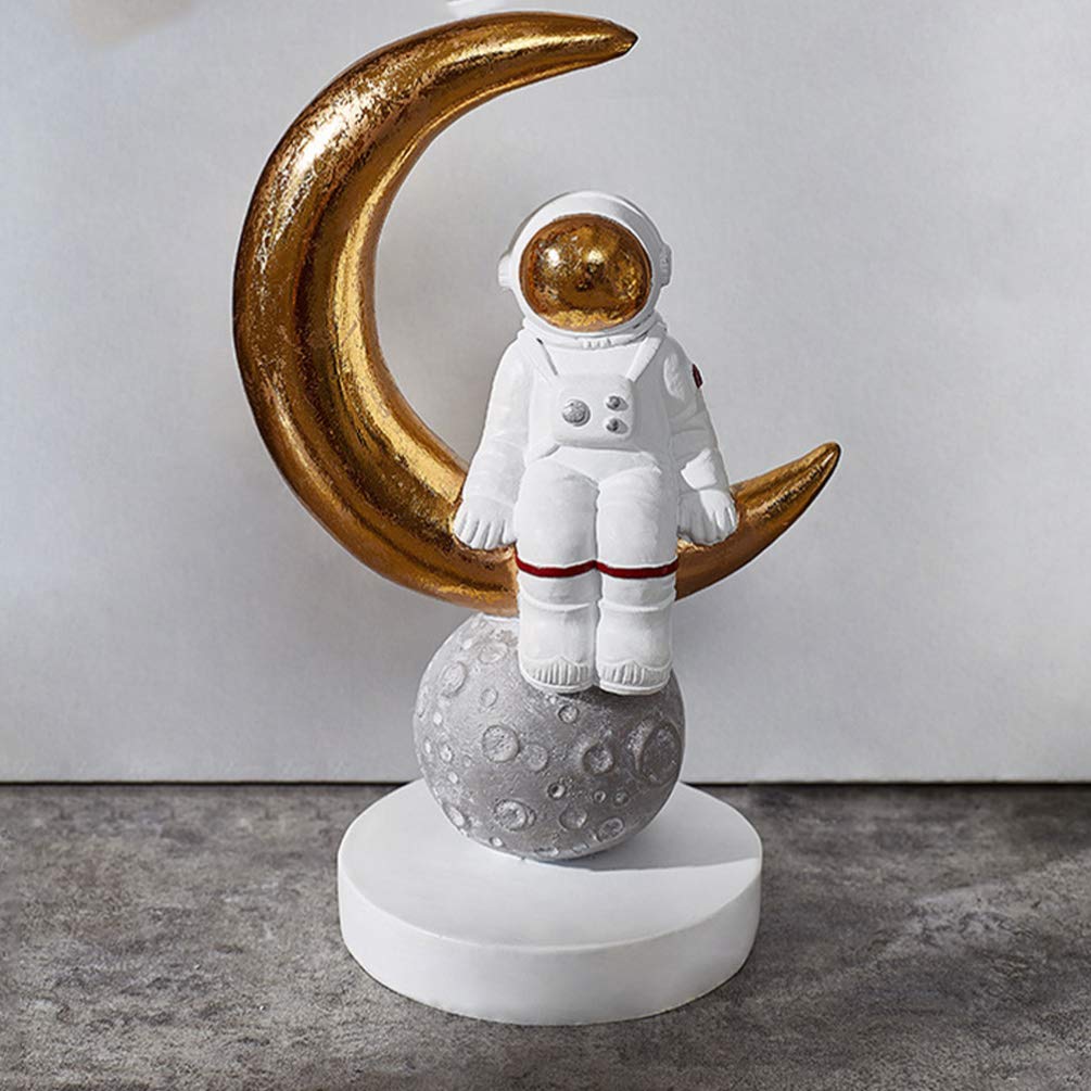 PRETYZOOM Handmade Resin Astronaut Ornament - Cute Cartoon Astronaut Decor for Desktop, Car, Birthday Gifts & Showcase Display - Unique Space-Themed Home Office Decor for Sci-Fi Fans & Collectors