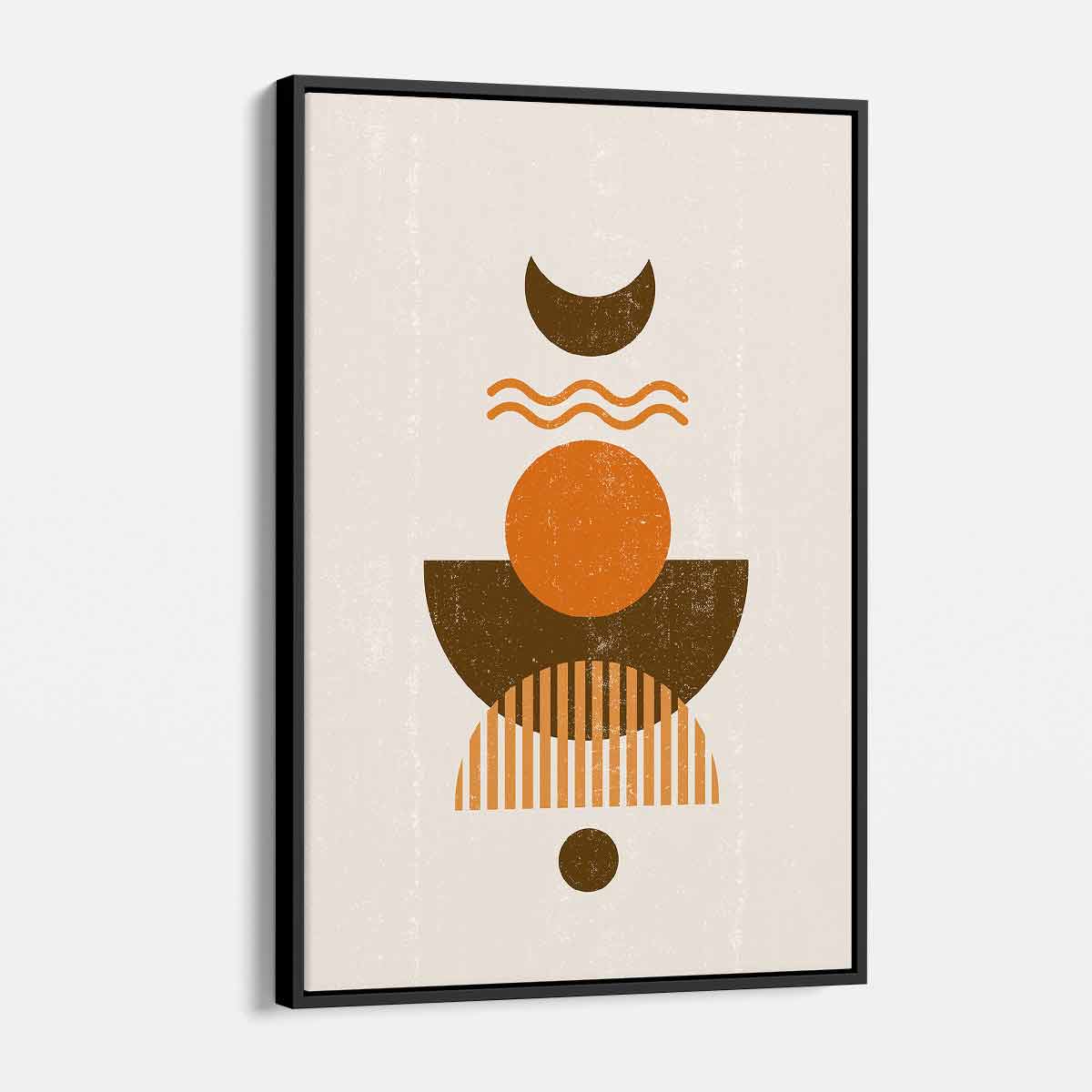 Brown Sun and Moon Wall Art Canvas Print - Modern Boho Decor for Living Room, Bedroom & Office - 6428