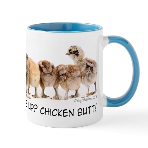 White/Blue Inside - What's Up? Chicken Butt! Mug