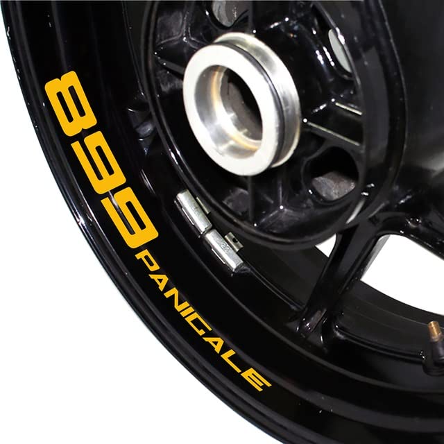 Ducati 899 Panigale Reflective Motorcycle Wheel Rim Decal Kit - Waterproof Tire Stickers for Enhanced Night Visibility (Orange) - Perfect for Street Bikes, Safety Riding & Custom Bike Decoration