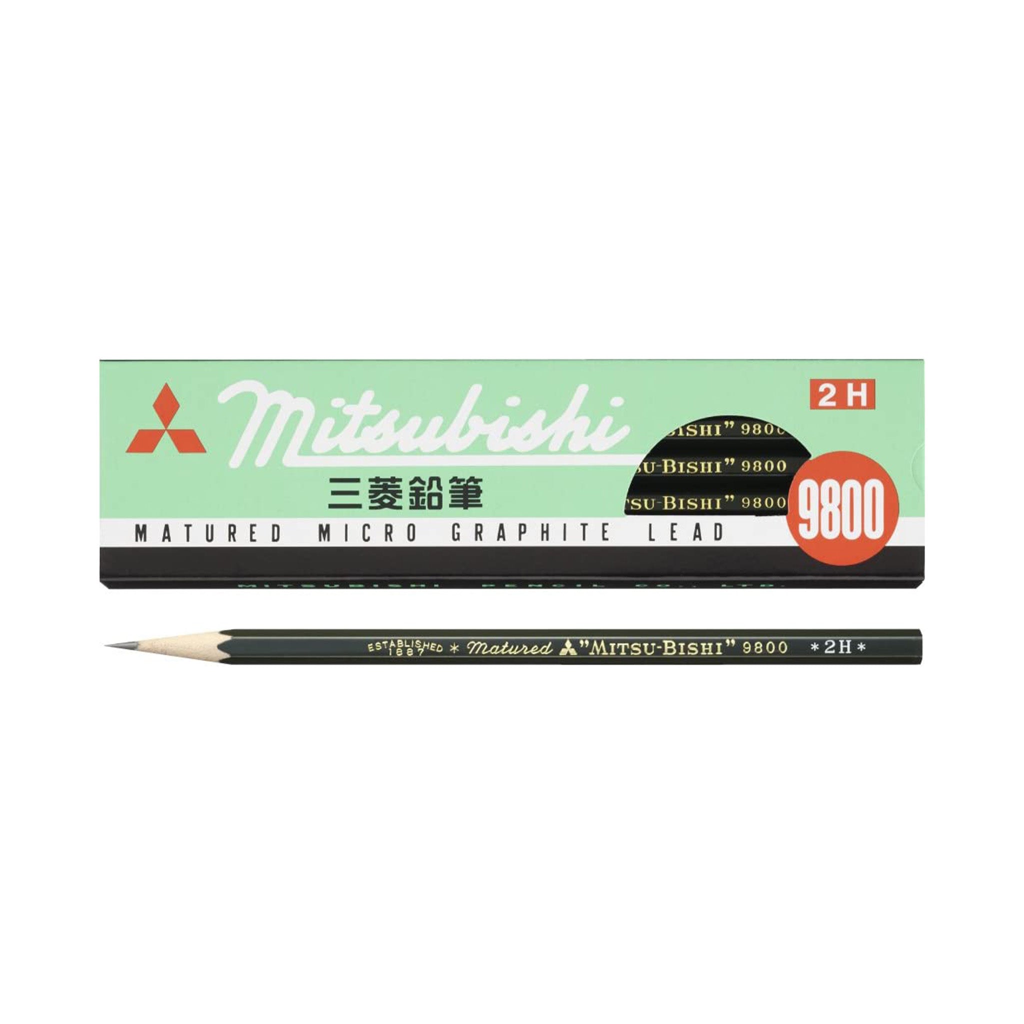 Premium 9800 Wooden Pencils - 1 Dozen Pack (12 Count) by Uni Mitsubishi - Smooth Writing for School, Office & Art Projects