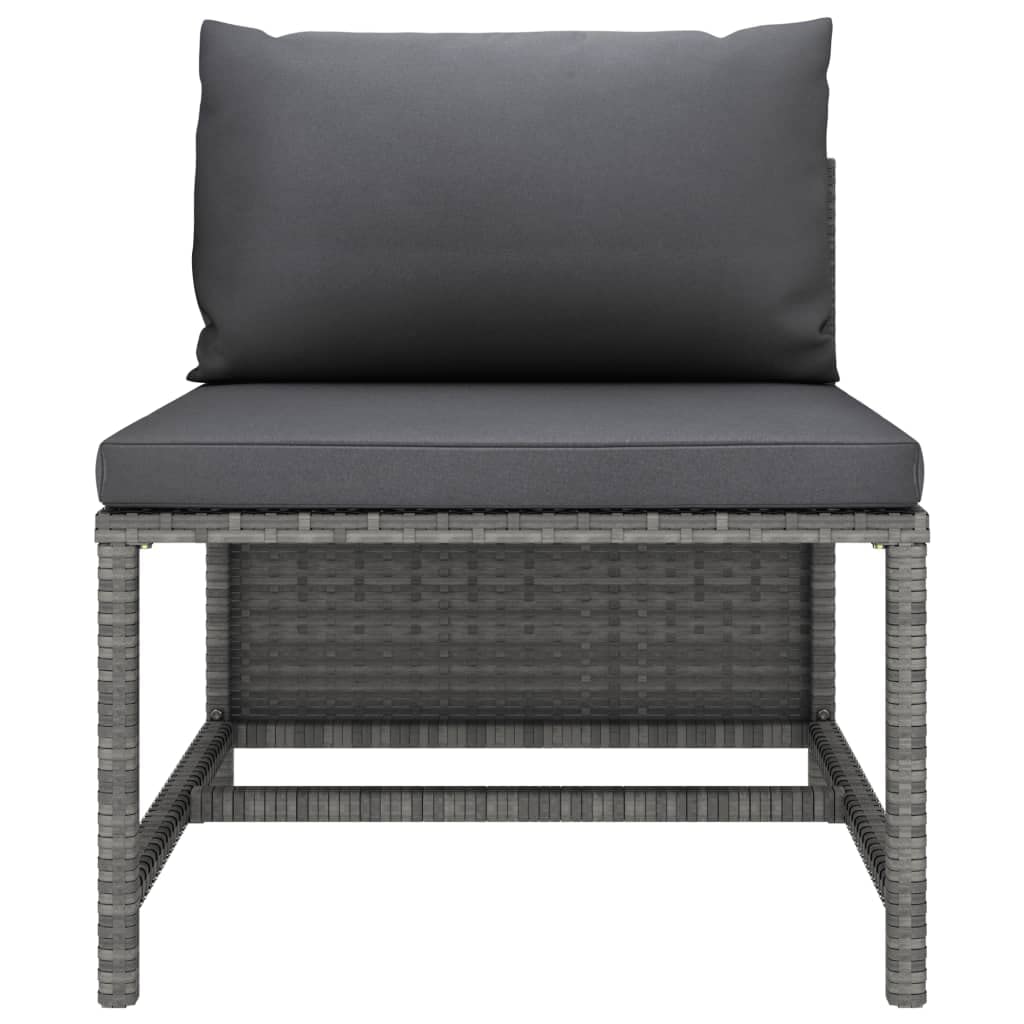 CHARMMA 5-Piece Patio Sofa Set with Weather-Resistant Gray Poly Rattan & Comfortable Cushions - Perfect for Outdoor Living, Garden, Poolside & Backyard Relaxation