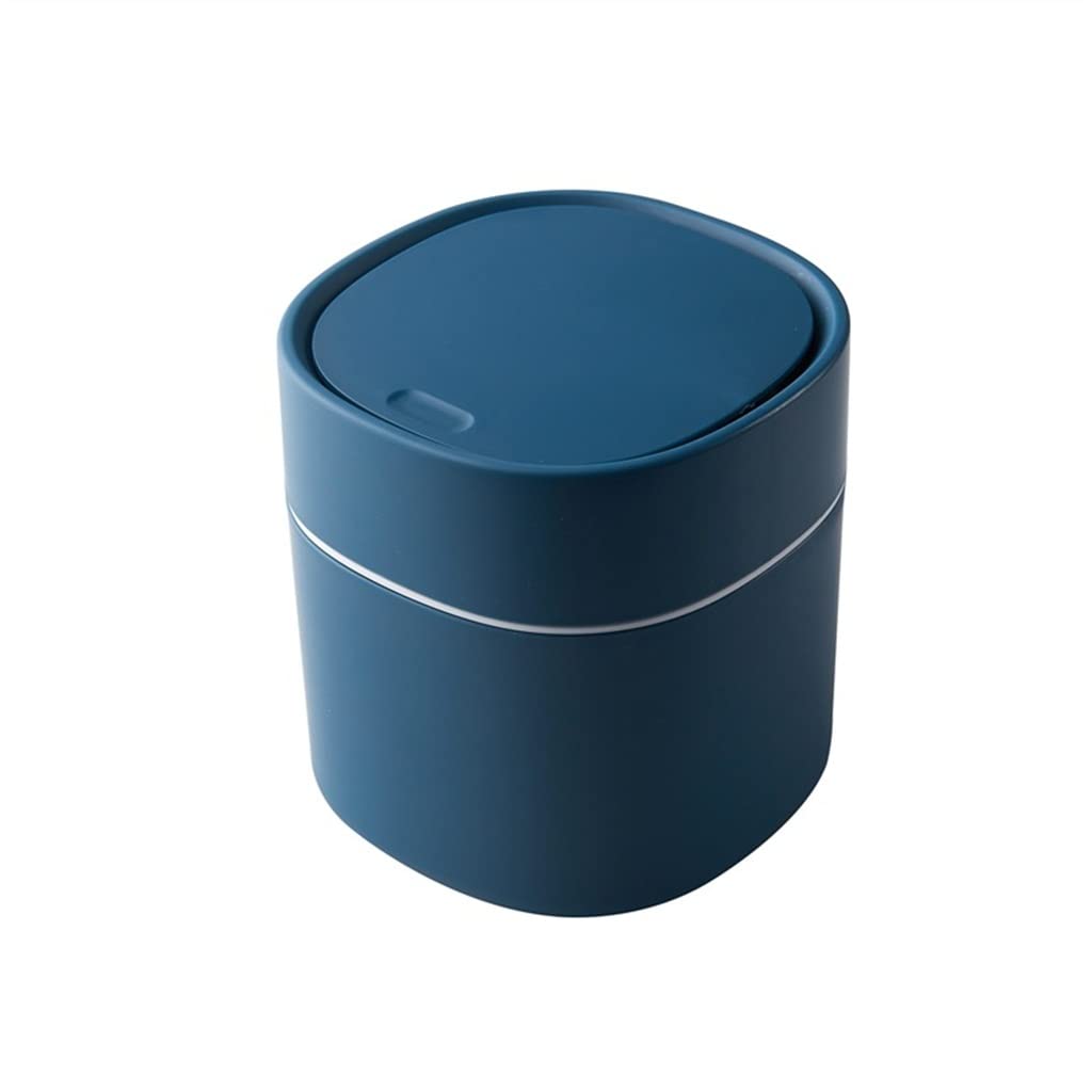 Mini Desktop Trash Can - Small Plastic Waste Bin for Home, Office & Table | 16CM Blue Garbage Basket | Perfect for Desks, Bedrooms, Bathrooms & Workspaces