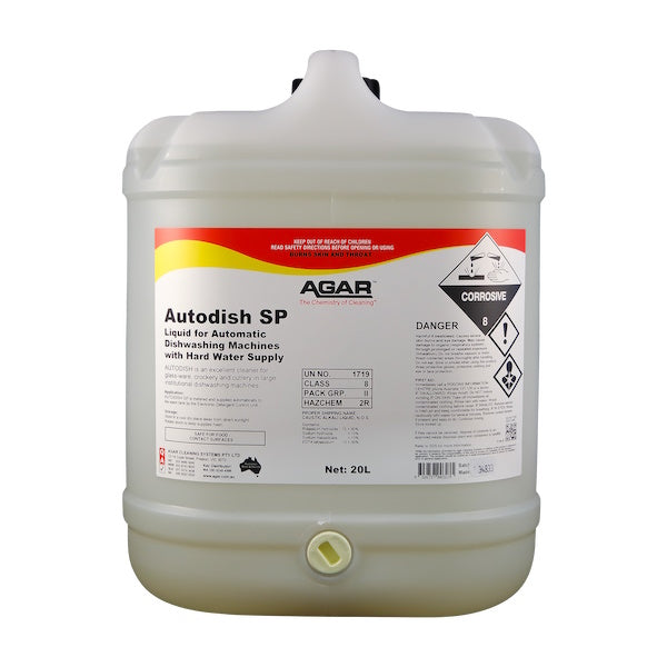 Agar Autodish SP Hard Water Commercial Dishwasher Detergent - Heavy Duty Restaurant & Kitchen Cleaning Solution for Tough Grease & Stains