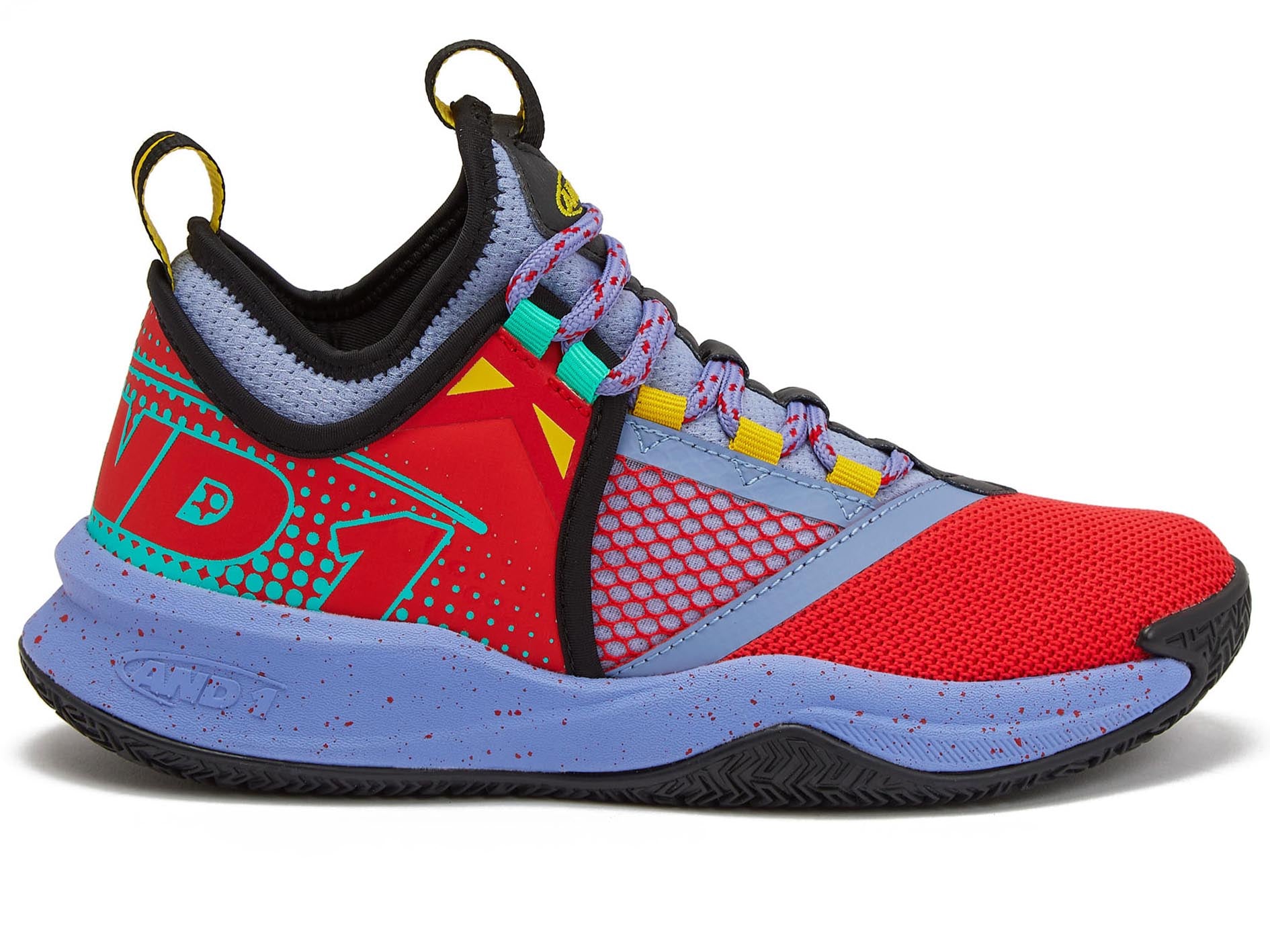 And1 Kids Charge Basketball Shoes - Lightweight & Durable for Boys & Girls - Perfect for Indoor & Outdoor Court Play - AD90114BRIX