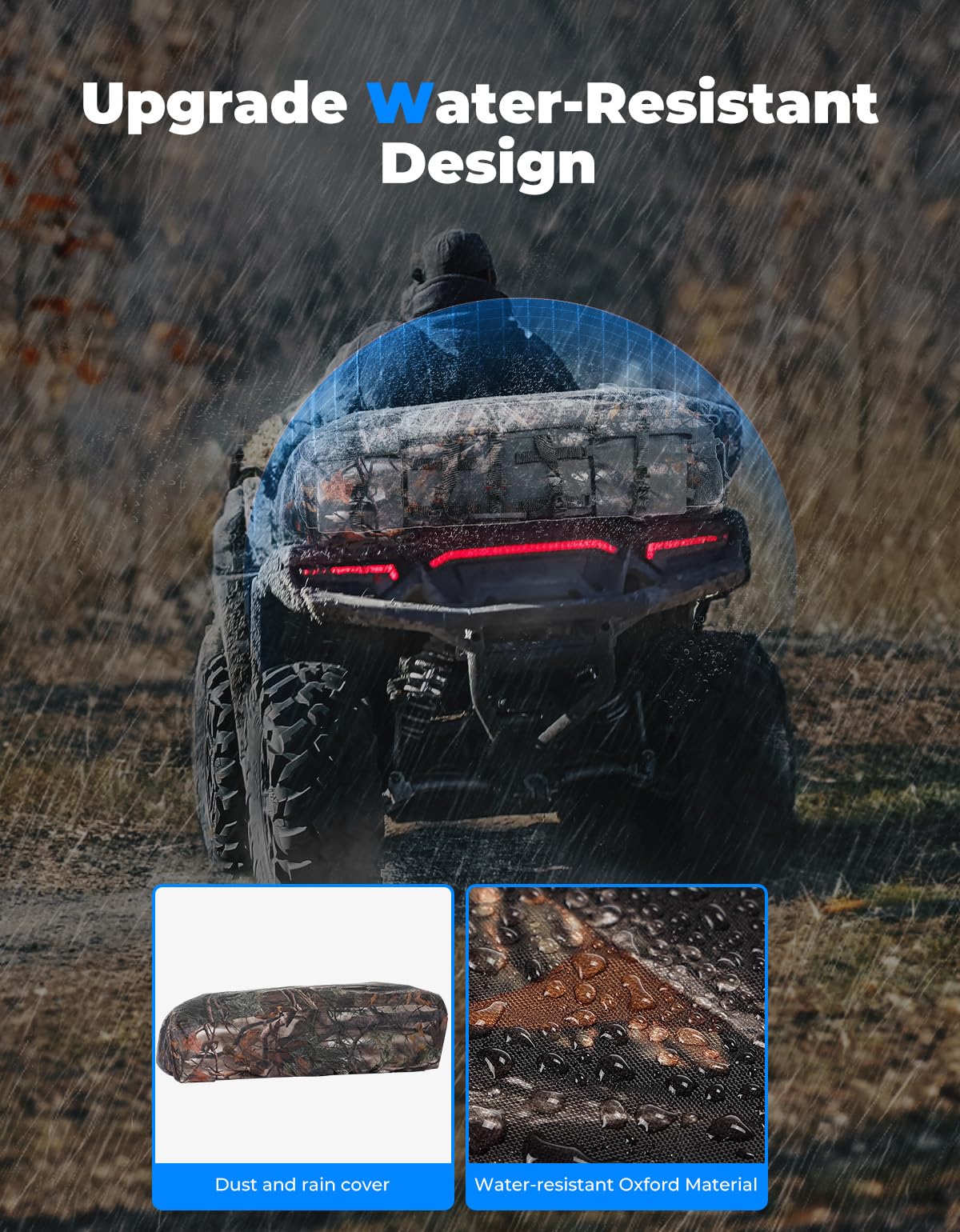 KEMIMOTO 76L Large ATV Storage Bags with Cooler - Heavy Duty Rear Rack Bag for Polaris Sportsman, Fourtrax, Can-Am, Kawasaki & Arctic Cat ATVs - Perfect for Off-Road Adventures, Hunting & Camping Gear Storage