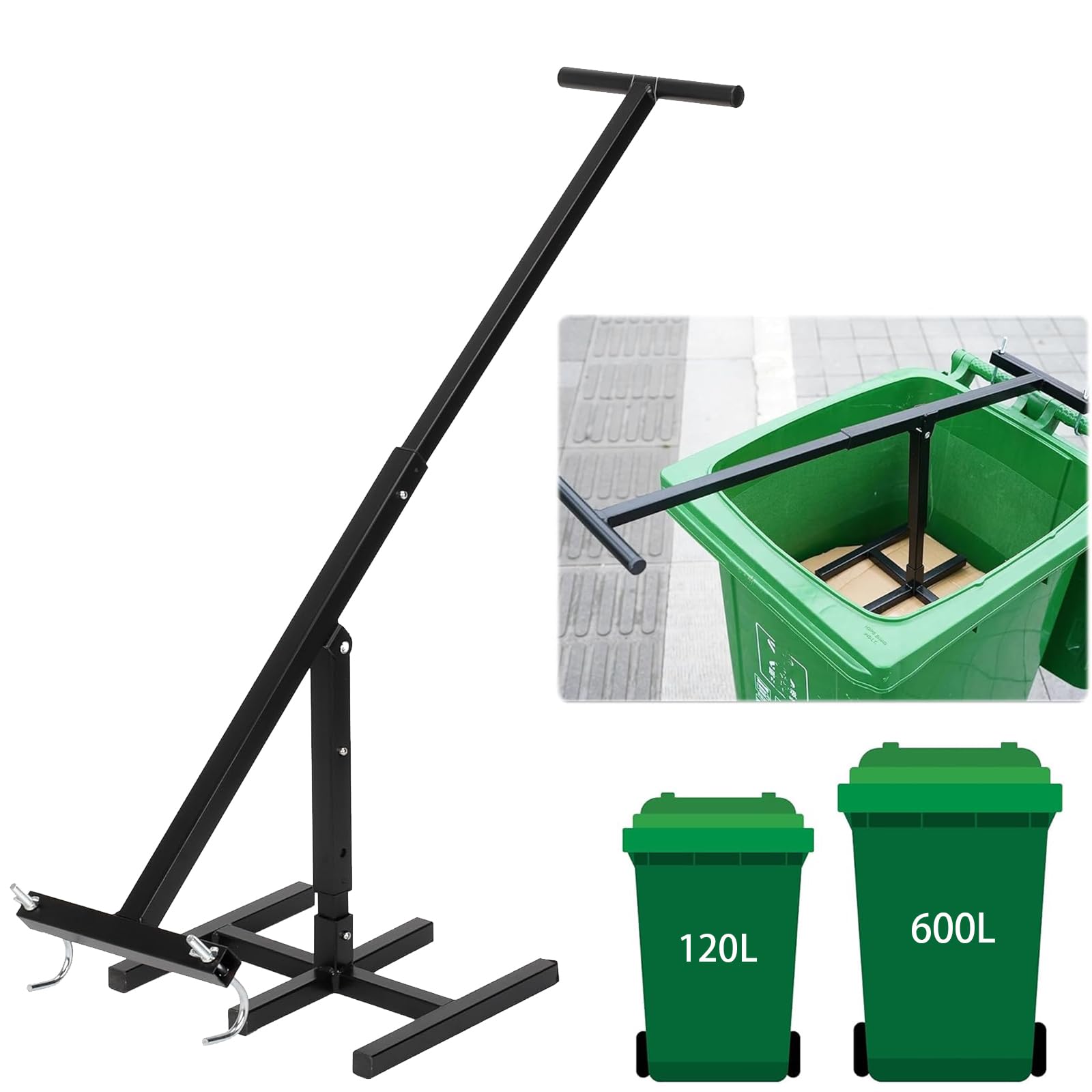 Wastemate Bin Compactor 2025 - Touchless Manual Trash Can Compactor for Household & Wheelie Bins | Space-Saving Waste Management Solution for Kitchen, Garage & Outdoor Use (1 Pack)