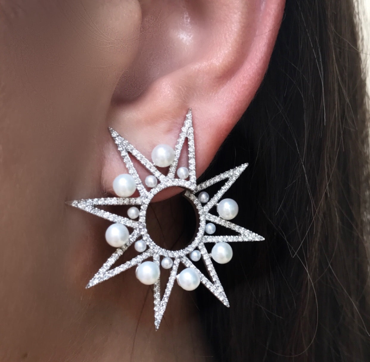 Lyra White Earrings - Elegant Pearl Stud Earrings for Women, Perfect for Weddings, Parties & Everyday Wear