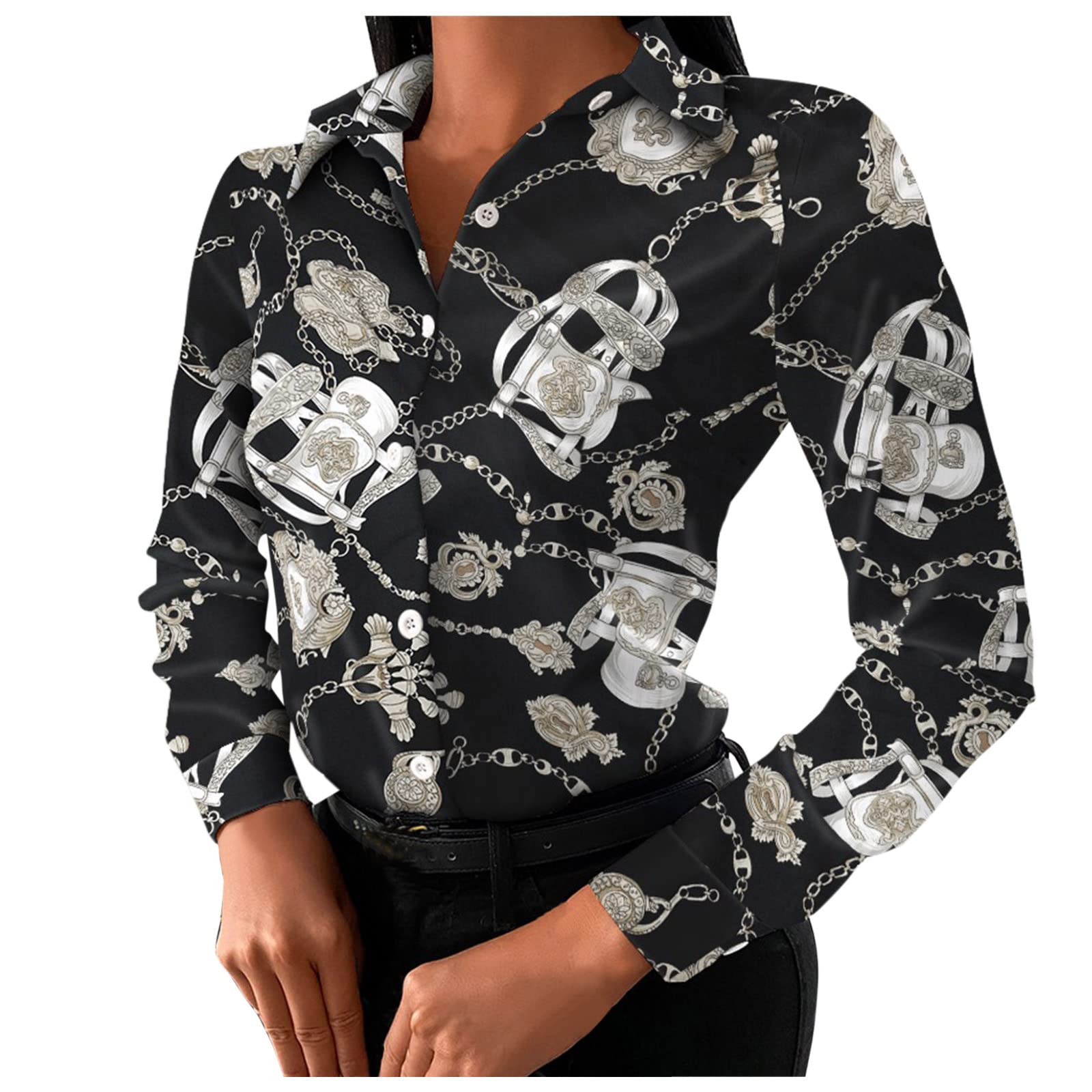 Women's Fashion Blouses - Casual Long Sleeve Button Down Shirts & Tops for Work, Office, and Everyday Wear