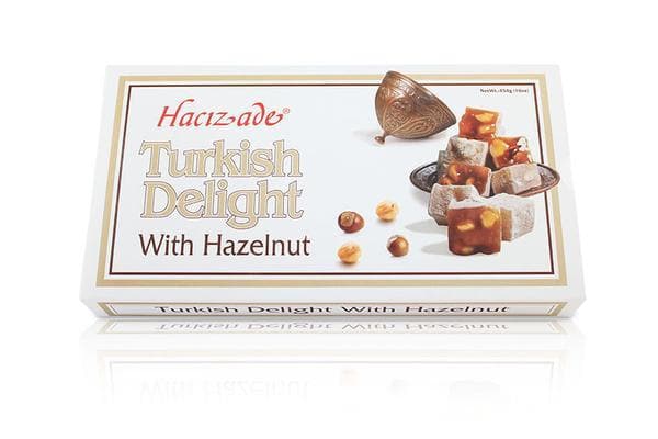 Premium Turkish Delight with Hazelnut - Authentic Middle Eastern Sweet - 454g (1 lb) - Perfect for Gifts, Desserts & Tea Time Snacking