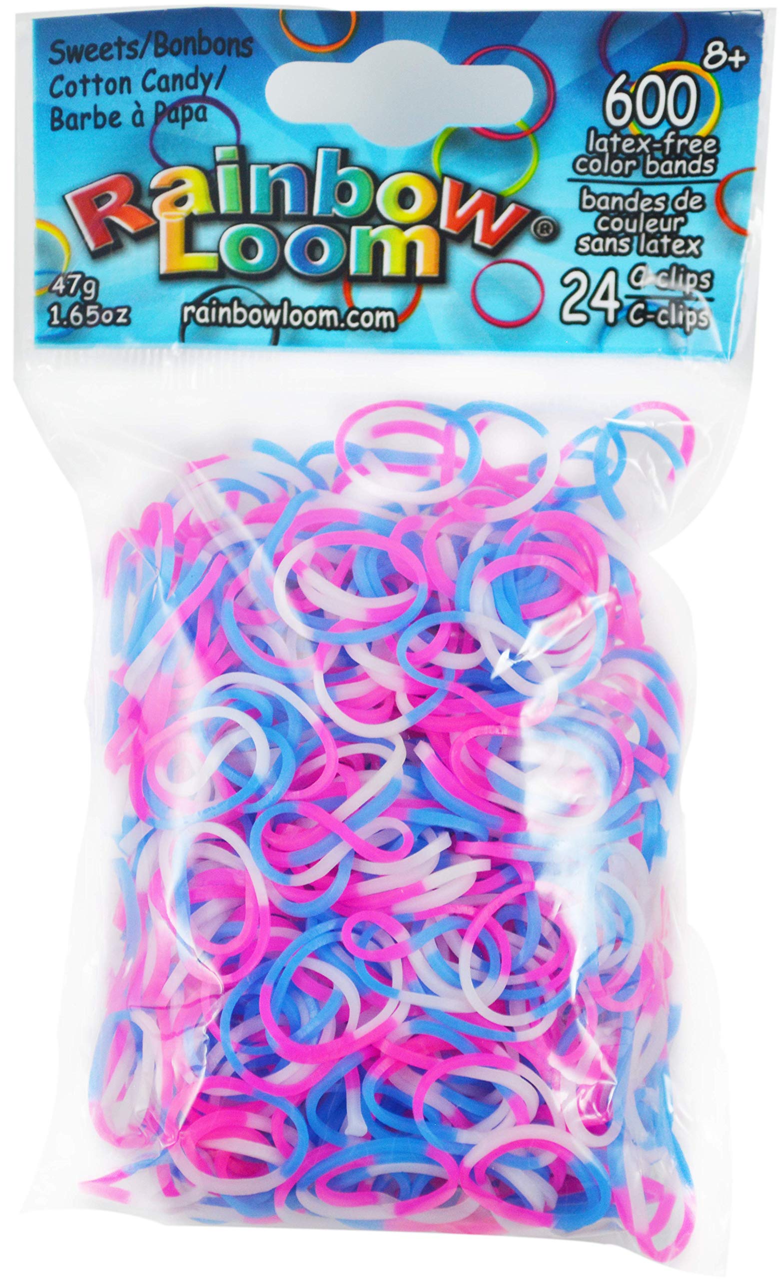 Rainbow Loom Sweets Cotton Candy DIY Bracelet Kit - Fun Elastic Band Jewelry Making Set for Kids & Teens - Perfect for Birthday Parties, Crafts, and Friendship Gifts