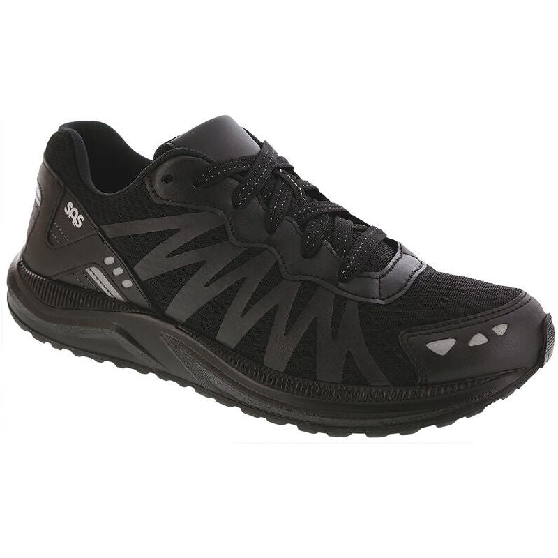 Women's Mission One W Stability Running Shoes - Black Lace-Up Sneakers for Walking, Jogging & Gym Workouts