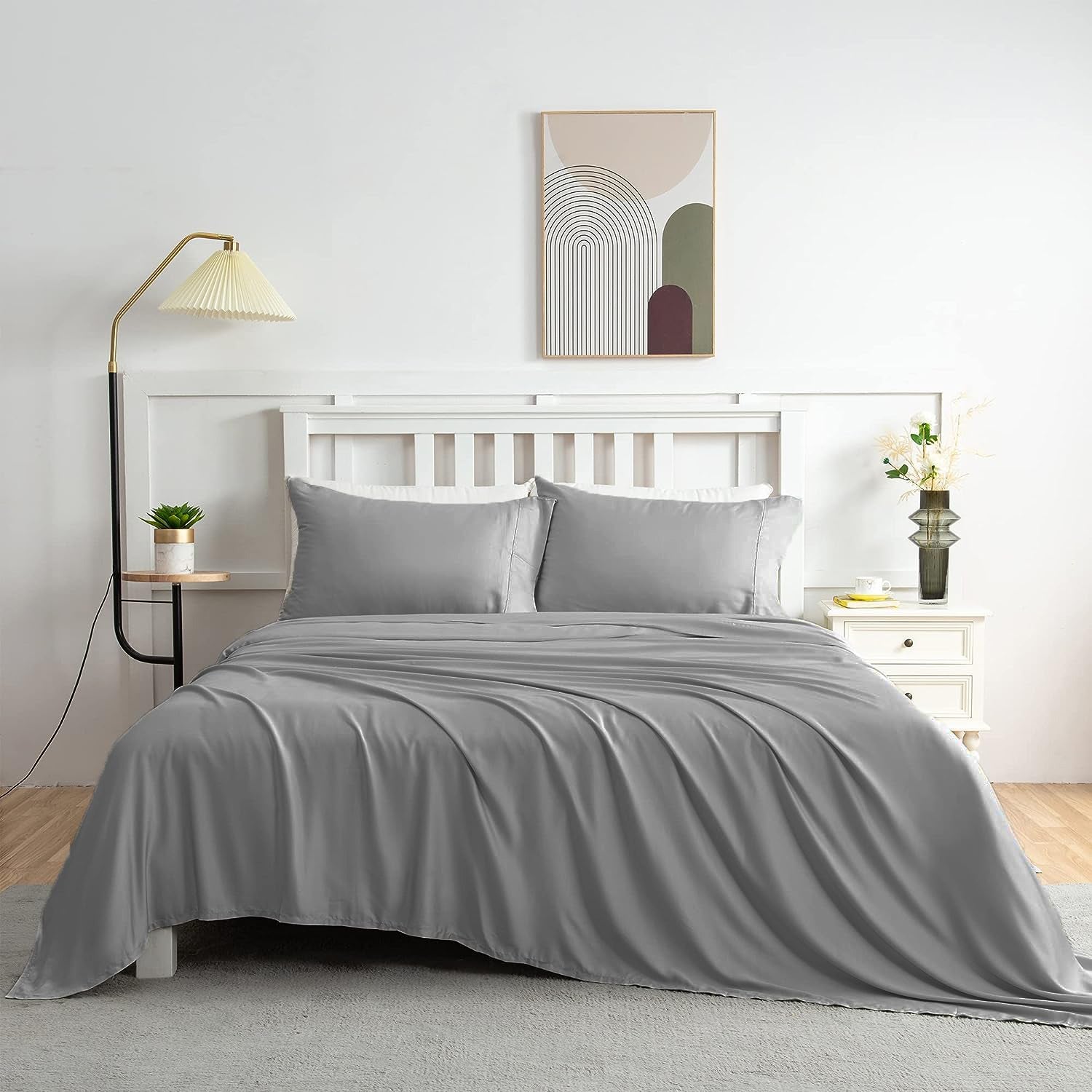 Premium 100% Bamboo Sheet Set 400 Thread Count - Queen Size Bed Sheets for Cool & Breathable Sleep | Luxury Bedding for Hot Sleepers & All-Season Comfort