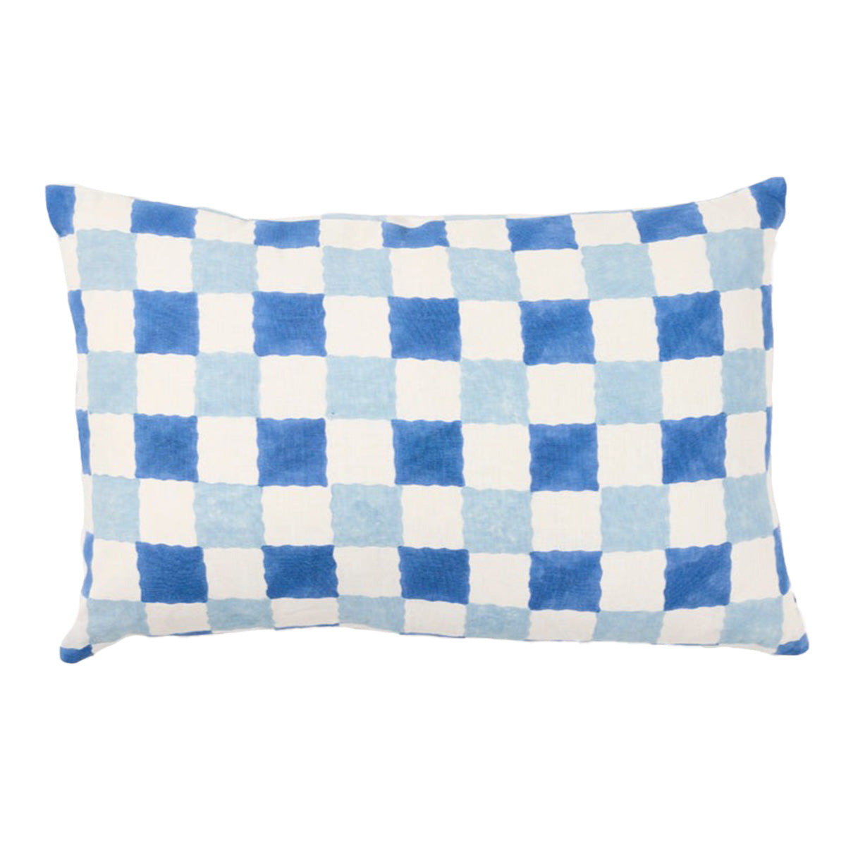 Blue Checkered Cushion - Soft & Stylish Home Decor for Sofa, Bed, or Office - Perfect for Comfort & Style