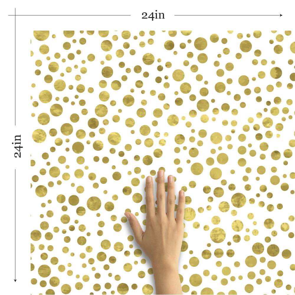Yellow Bubbles Teens Peel and Stick Removable Wallpaper 4885 - Self-Adhesive Wall Decor for Bedroom, Dorm, Nursery - Easy to Install & Remove