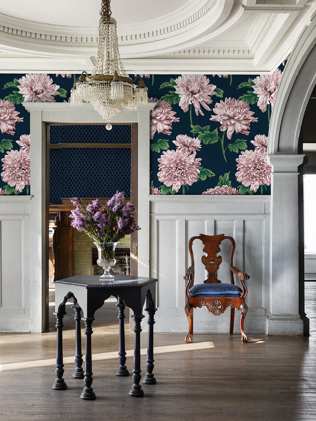 Sarah Jessica Parker 'Mums for Marion' Navy Blue Wallpaper - Perfect for Nursery, Bedroom & Home Decor