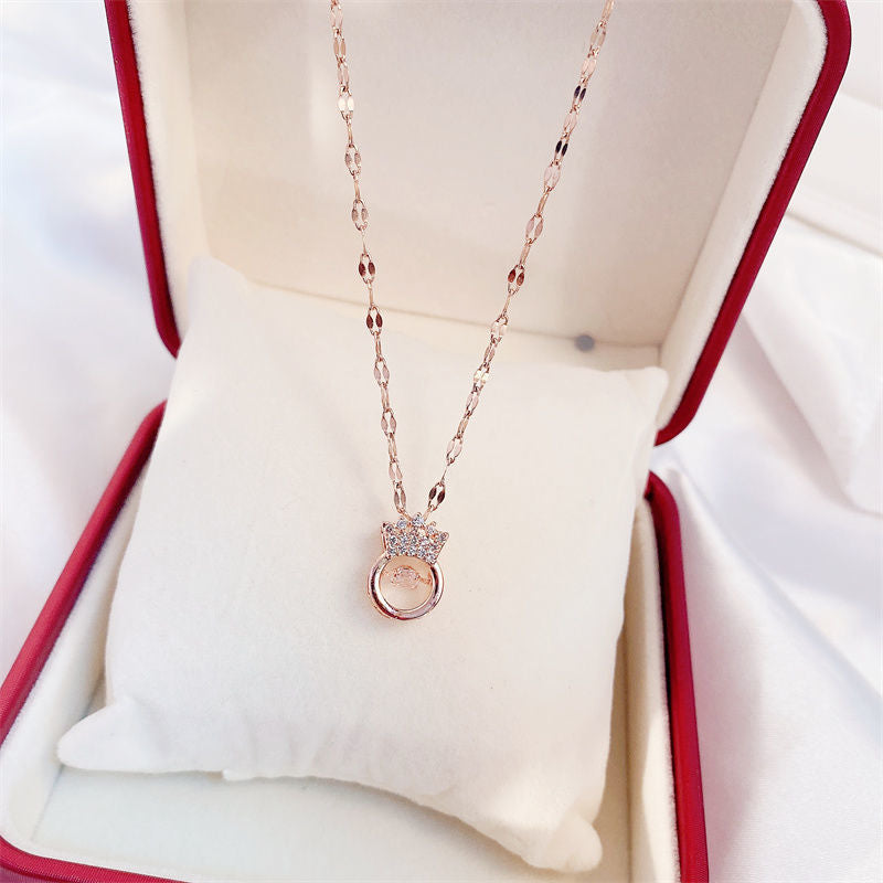 Valentine's Day Gift for Her - Elegant Diamond Perfume Bottle Pendant Necklace, Women's Fashion Jewelry, Perfect for Anniversary, Date Night, and Special Occasions